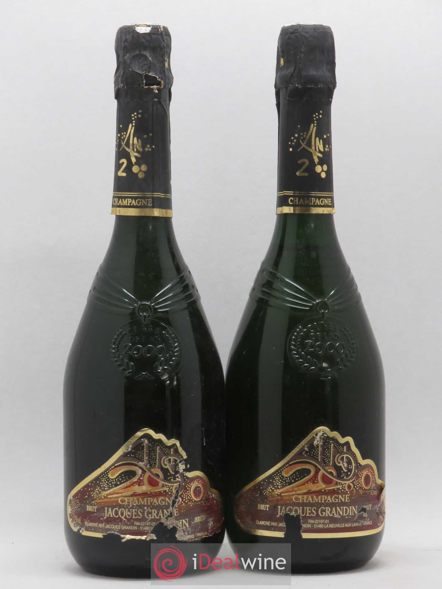 Champagne Cuvée de l'an 2000 Jacques Grandin - Lot of 2 bottles - 0