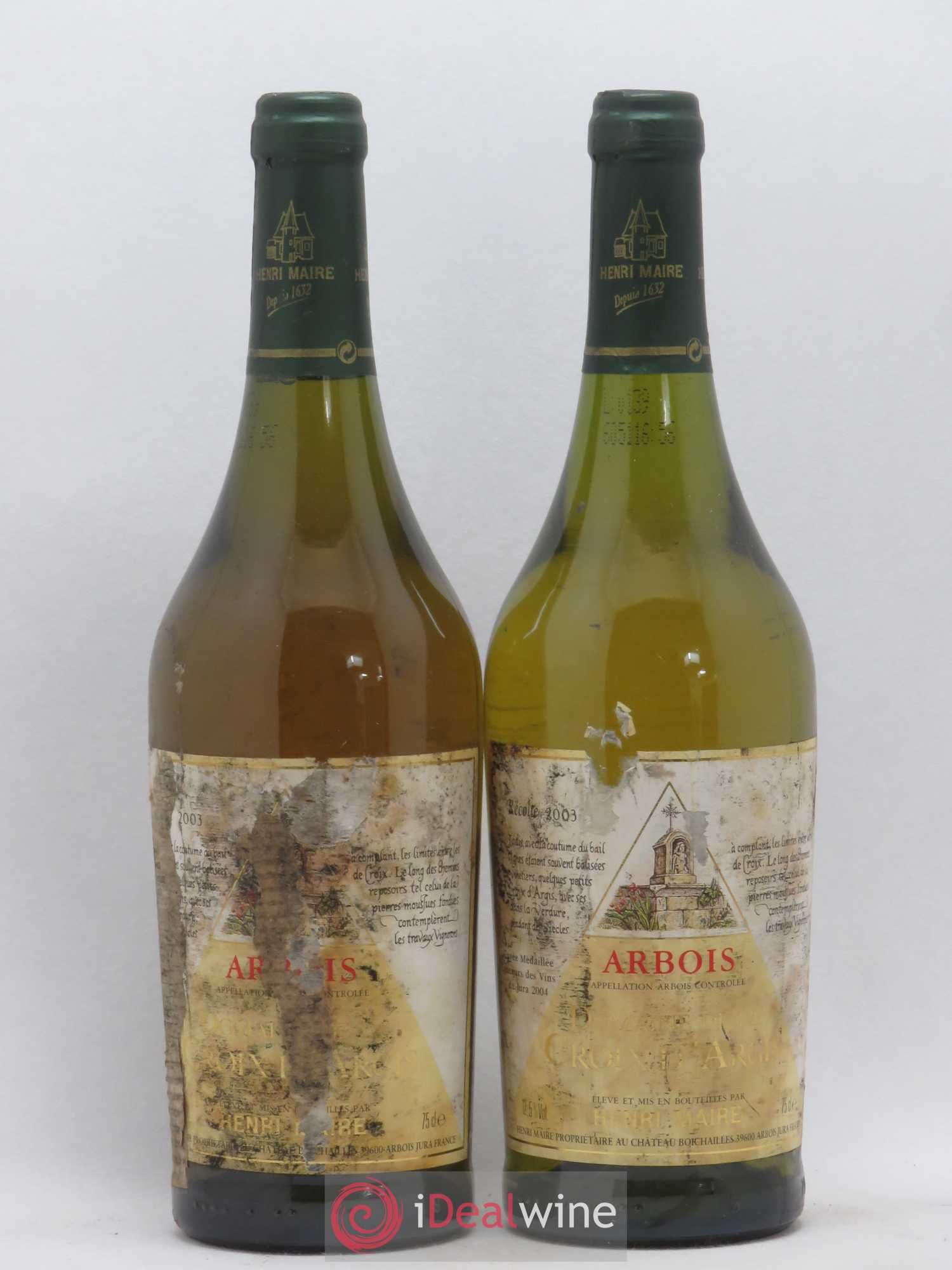 Arbois Domaine De La Crois d'Argis Henri Maire (sans prix de réserve) 2003 - Posten von 2 Flaschen - 0