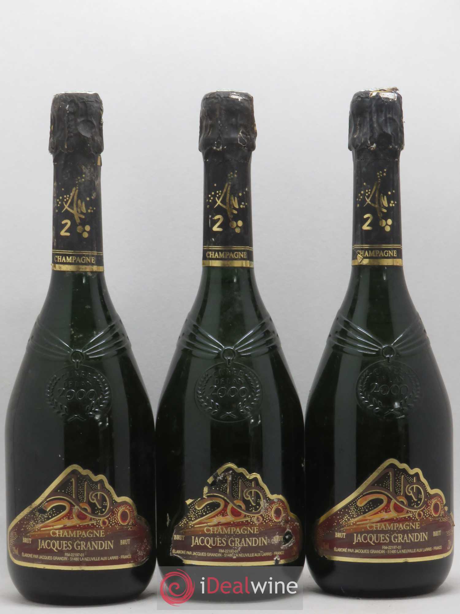 Champagne Cuvée de l'an 2000 Jacques Grandin - Posten von 3 Flaschen - 0