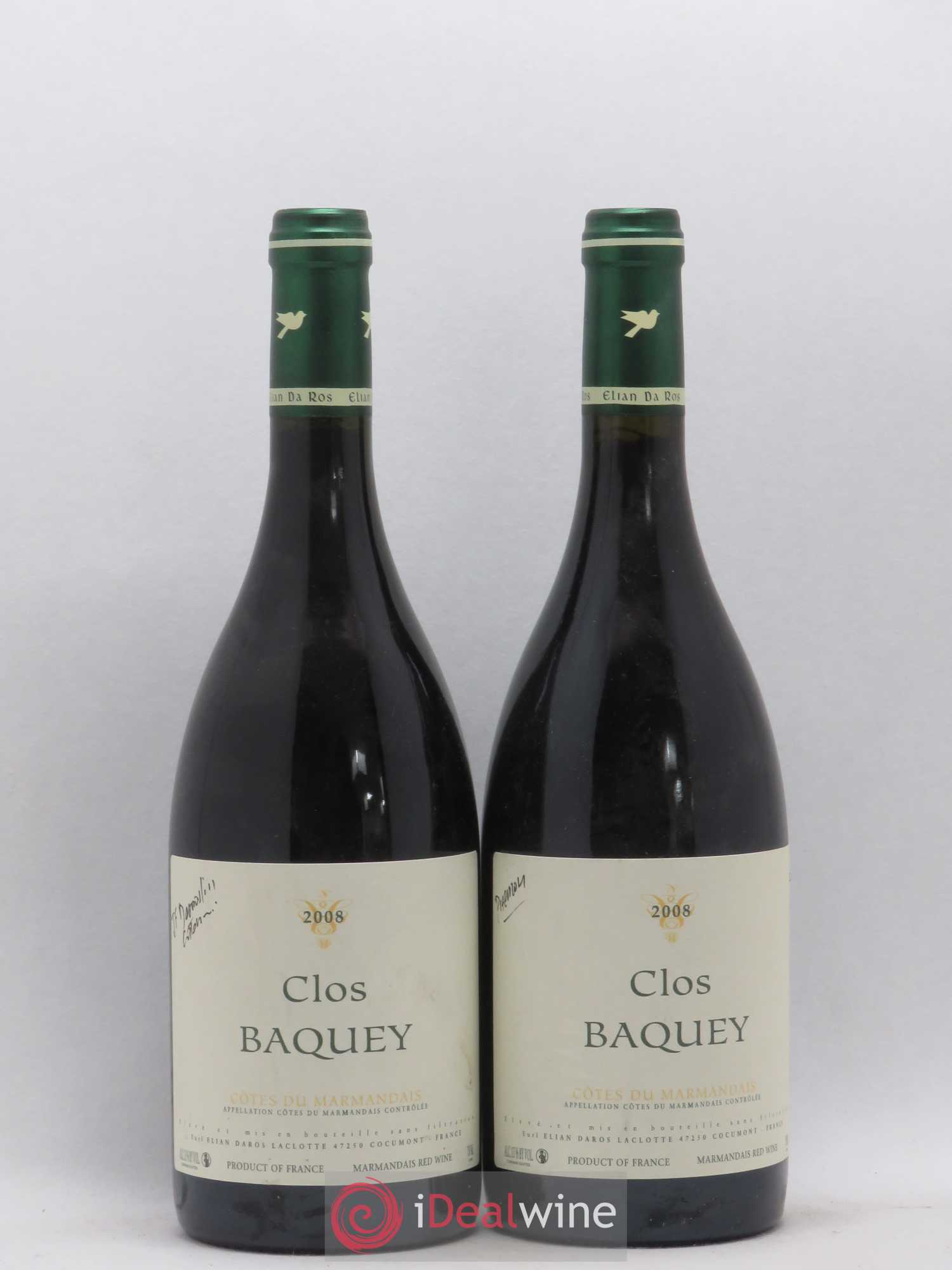 Côtes du Marmandais Clos Baquey Elian Da Ros (Domaine) 2008 - Lot de 2 bouteilles - 0