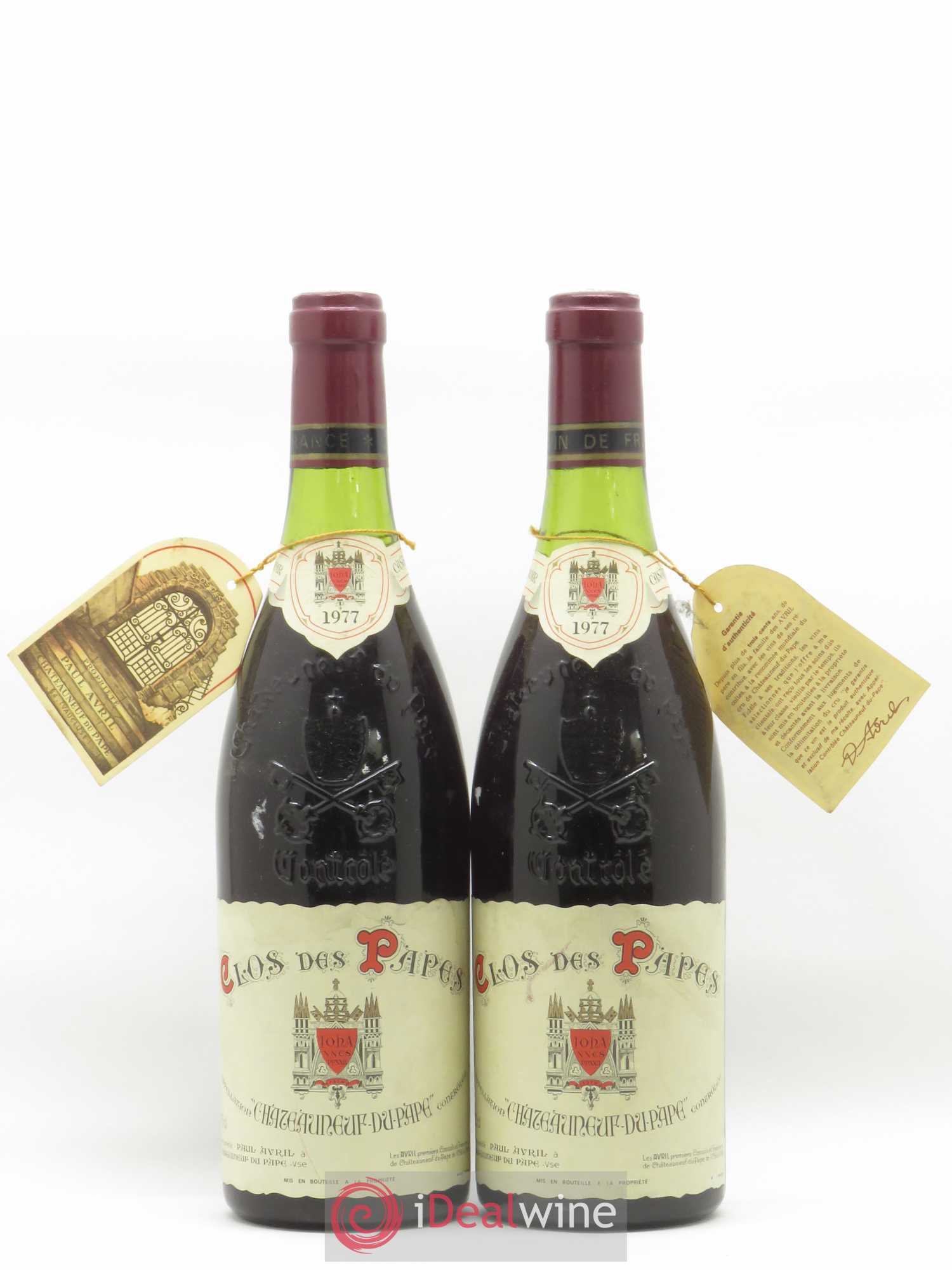 Châteauneuf-du-Pape Clos des Papes - Paul Avril 1977 - Lot de 2 bouteilles - 0