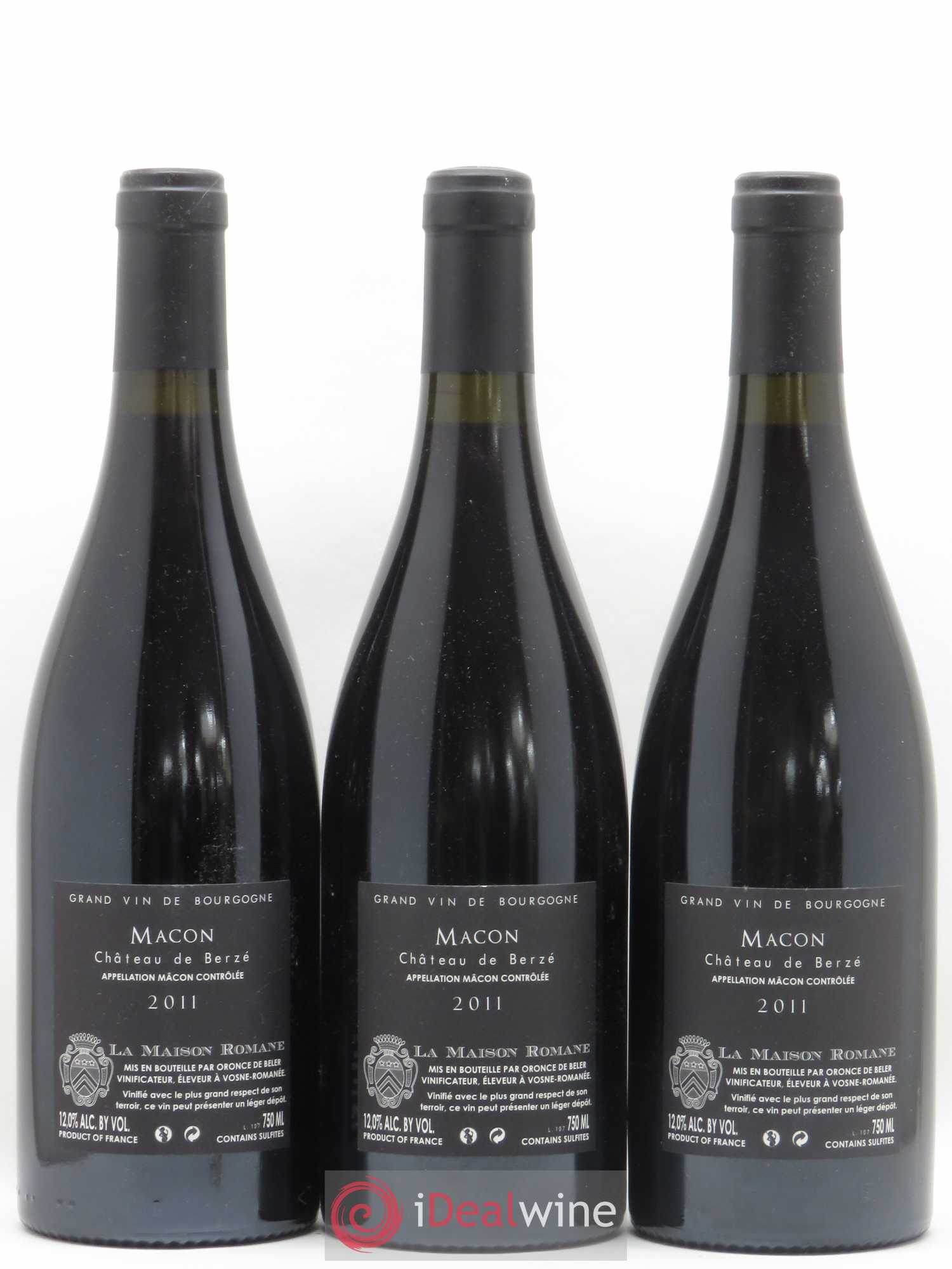 Mâcon Le Rouge Château de Berzé La Maison Romane 2011 - Posten von 3 Flaschen - 1