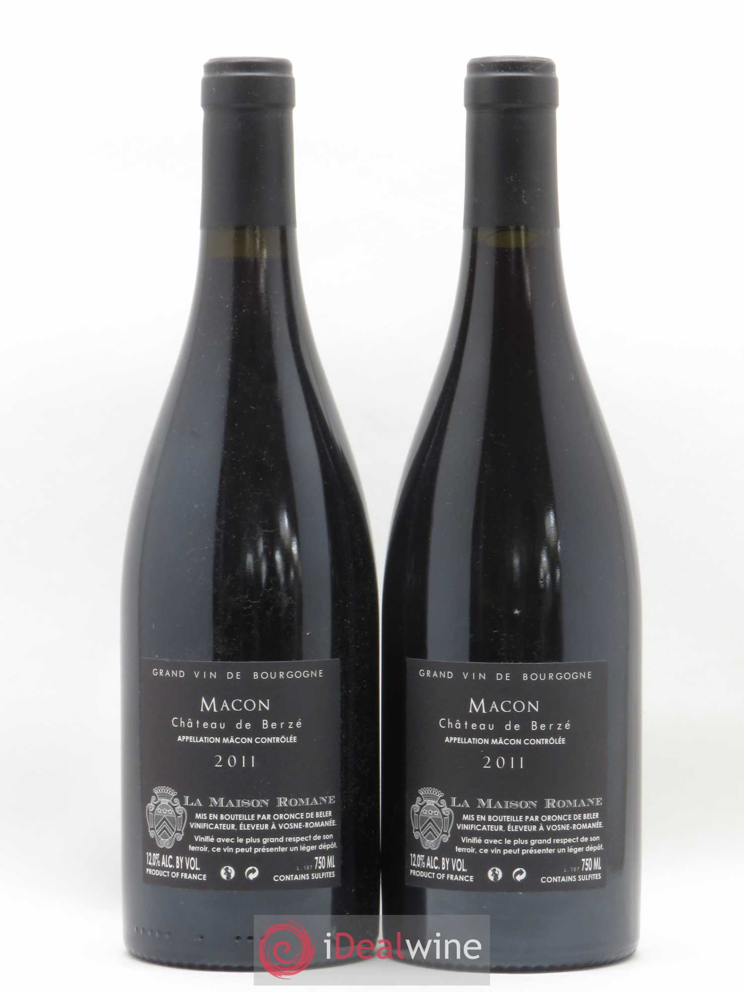 Mâcon Le Rouge Château de Berzé La Maison Romane 2011 - Lot of 2 bottles - 1