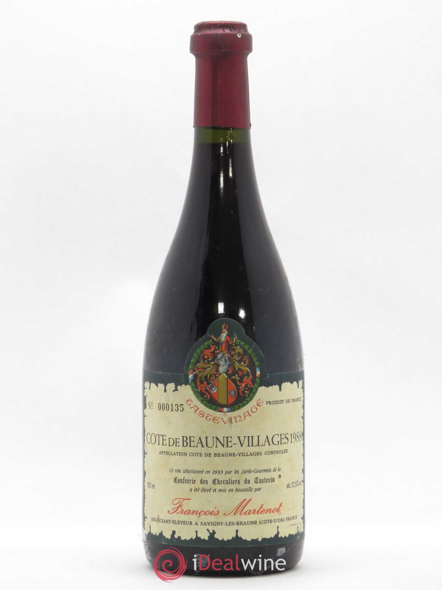 Côte de Beaune-Villages Francois Mortenot Tastevinage 1988 - Posten von 1 Flasche - 0