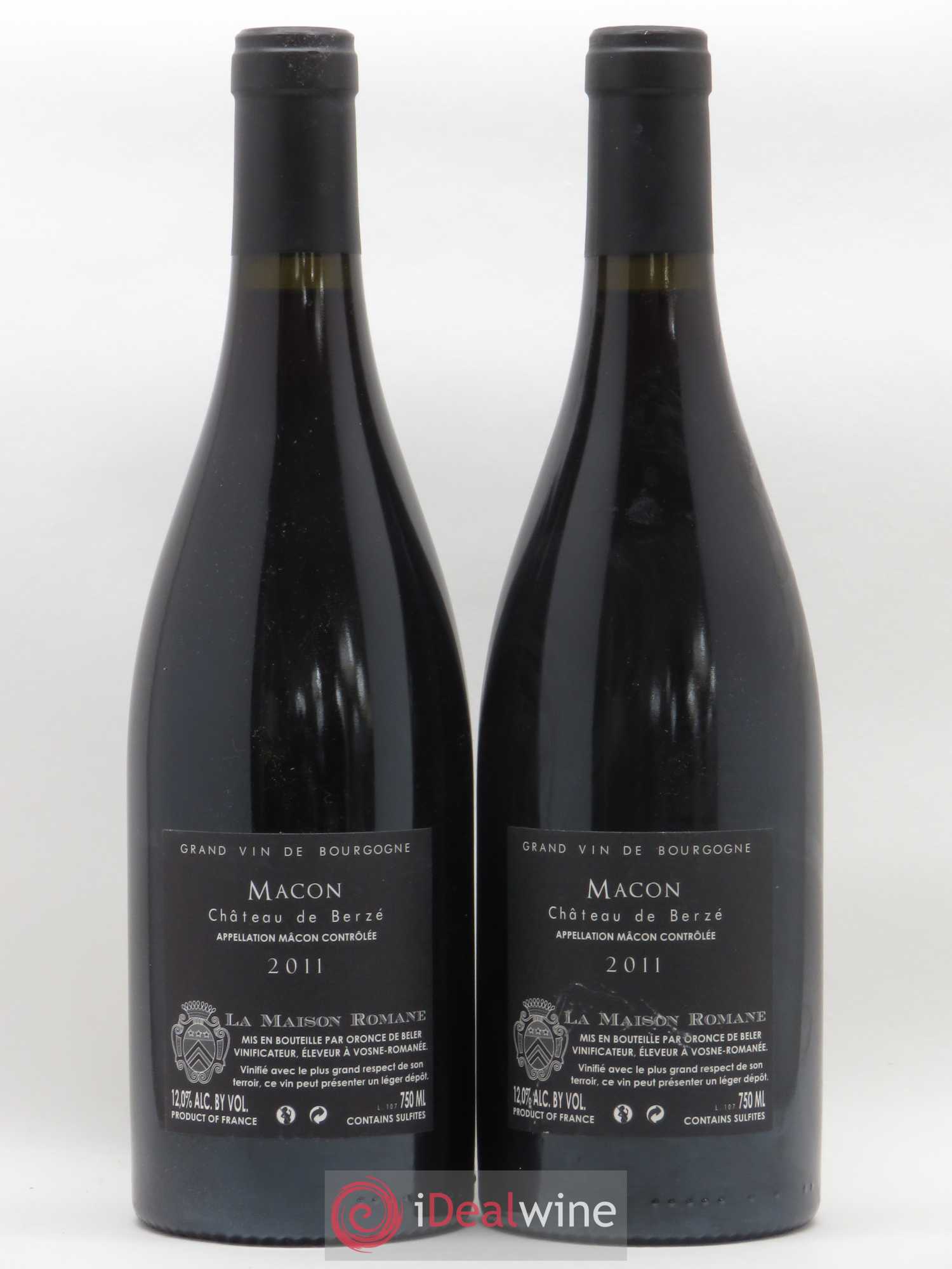 Mâcon Le Rouge Château de Berzé La Maison Romane 2011 - Lot of 2 bottles - 1