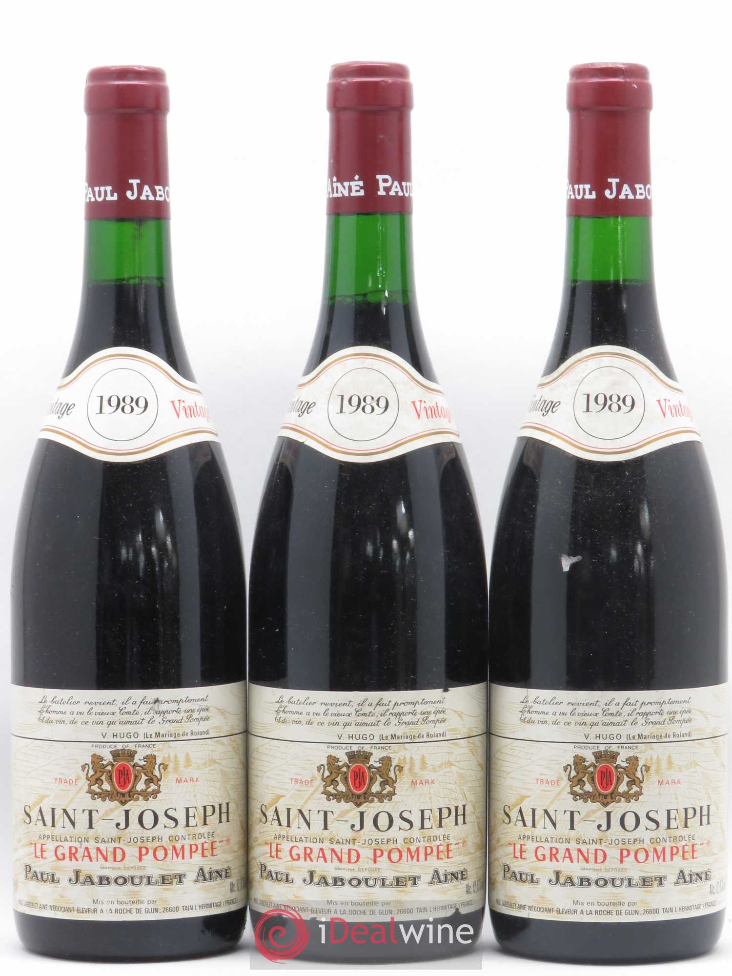 Saint-Joseph Le Grand Pompée Paul Jaboulet Ainé 1989 - Lot de 3 bouteilles - 0