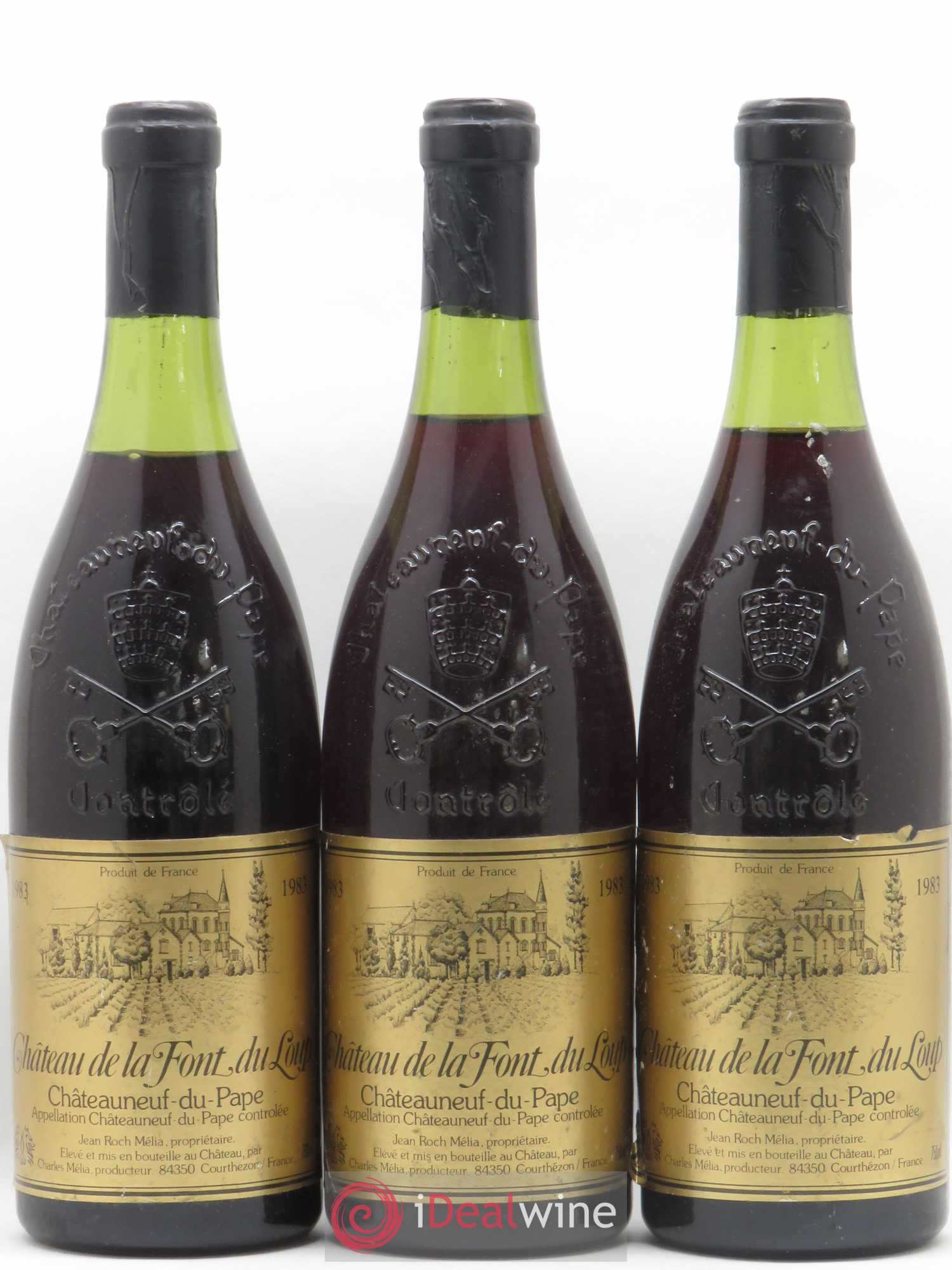Châteauneuf-du-Pape Château de la Font Loup 1983 - Posten von 3 Flaschen - 0