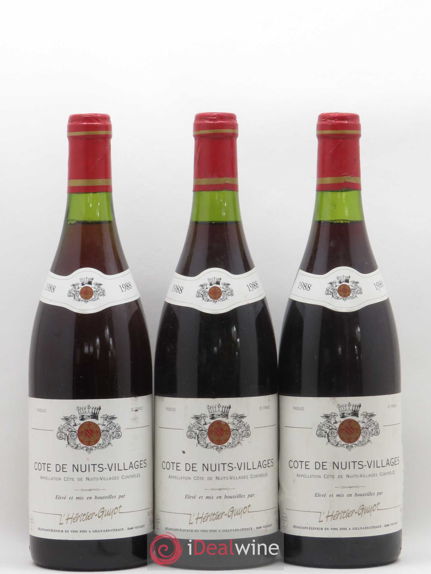 Côte de Nuits-Villages Héritier Guyot 1988 - Posten von 3 Flaschen - 0