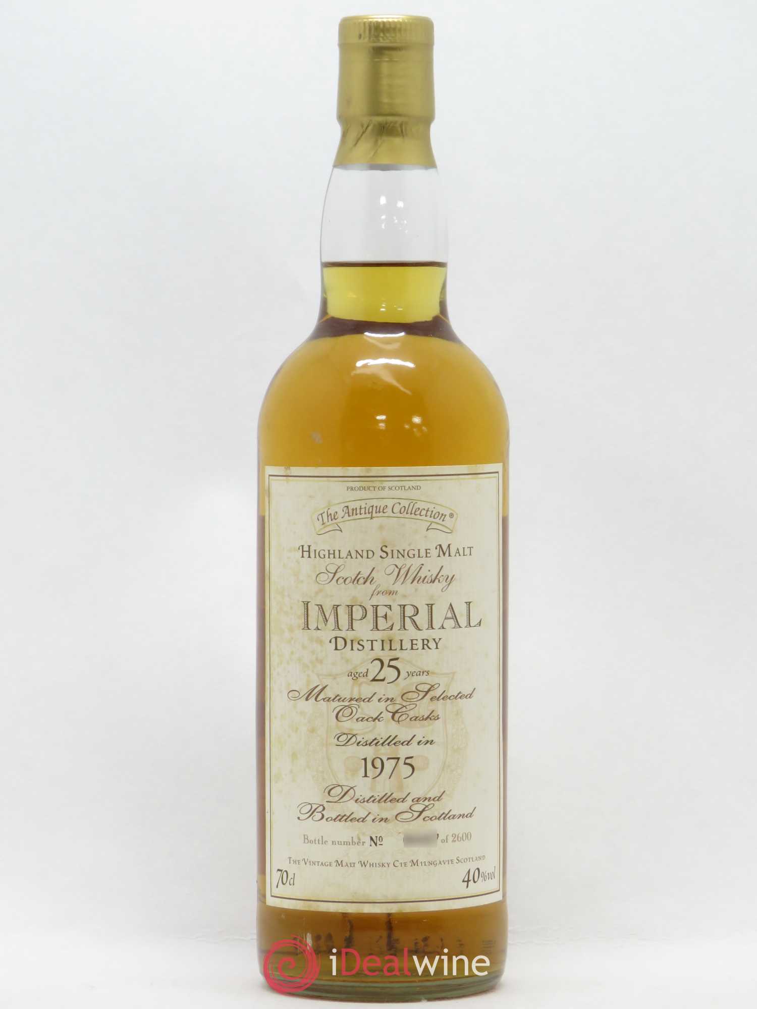 Whisky Imperial The Antique Collection Highland Single Malt 25 ans d'âge 1975 - Lot de 1 bouteille - 0