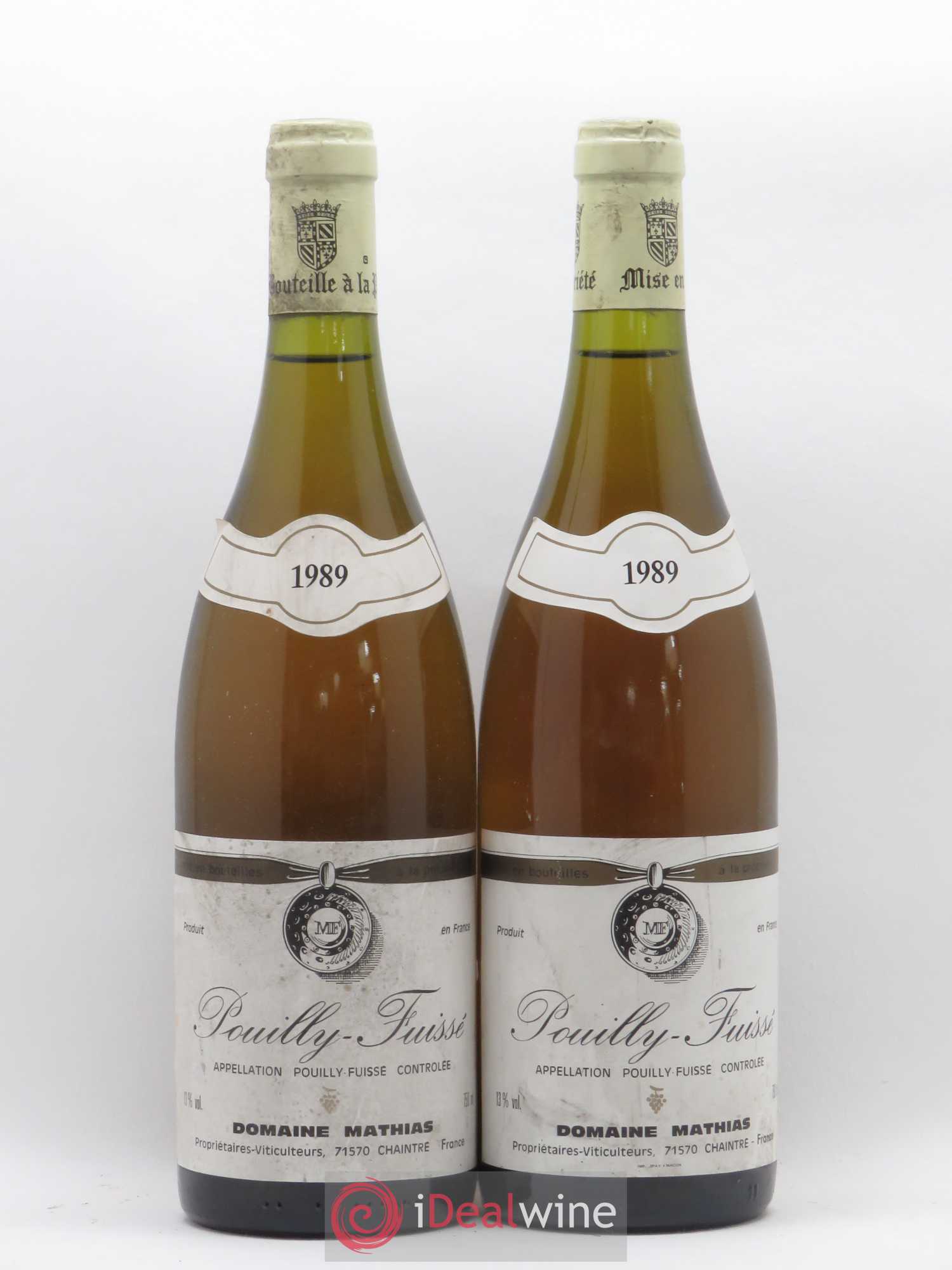Pouilly-Fuissé Domaine Mathias 1989 - Posten von 2 Flaschen - 0