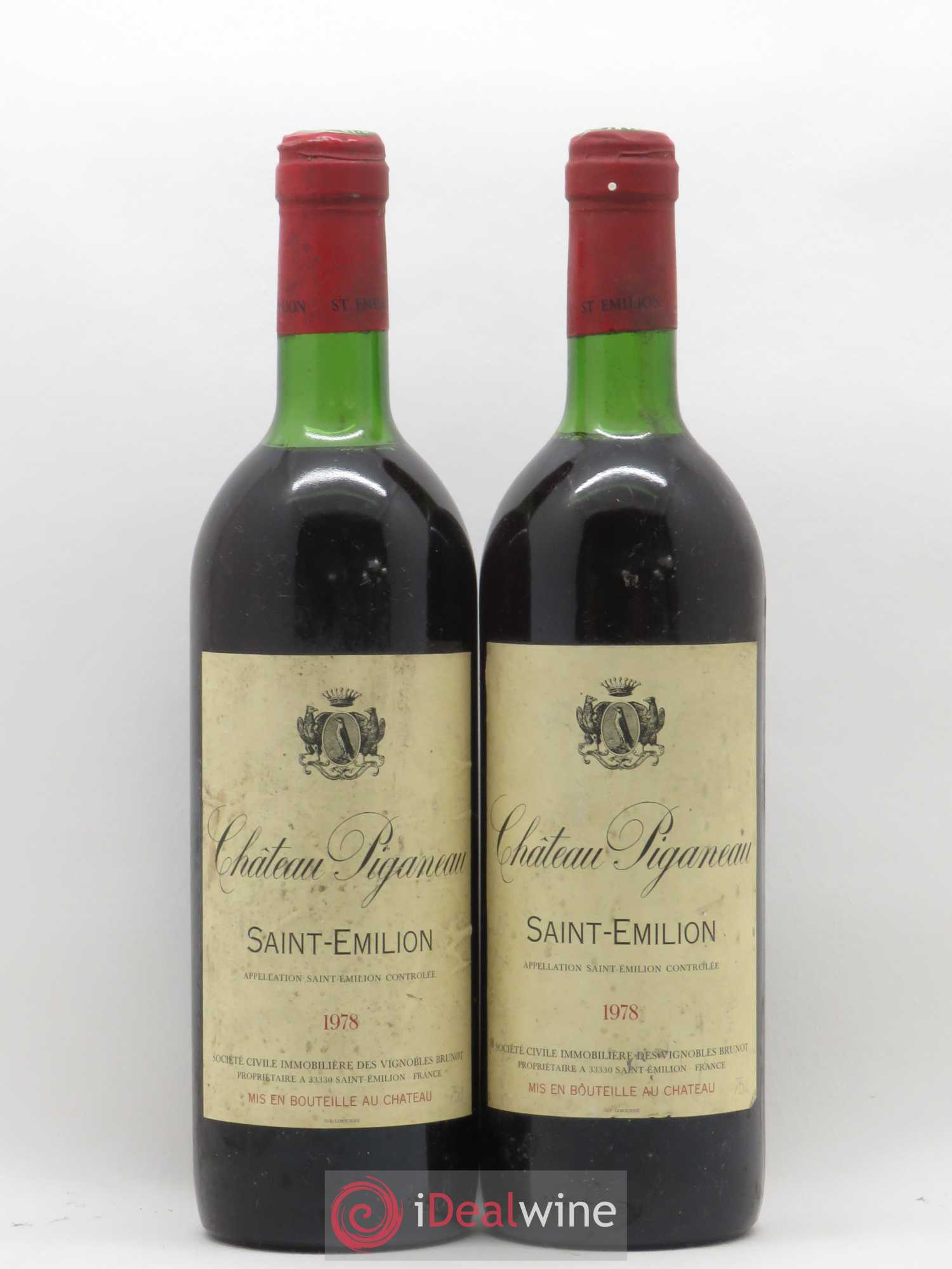 Saint-Émilion Château Piganeau 1978 - Lot de 2 bouteilles - 0