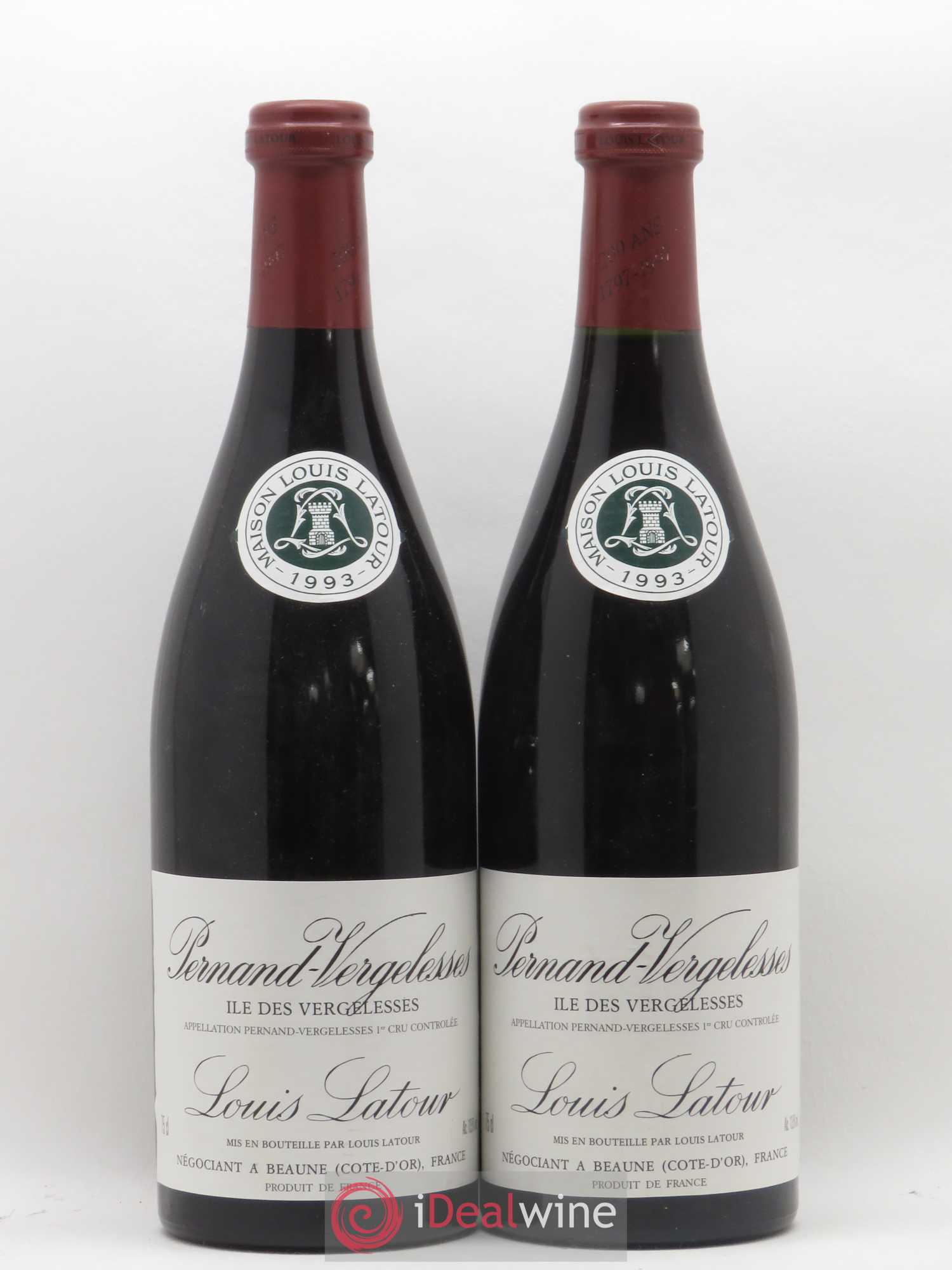 Pernand-Vergelesses 1er Cru Ile des Vergelesses Louis Latour 1993 - Posten von 2 Flaschen - 0