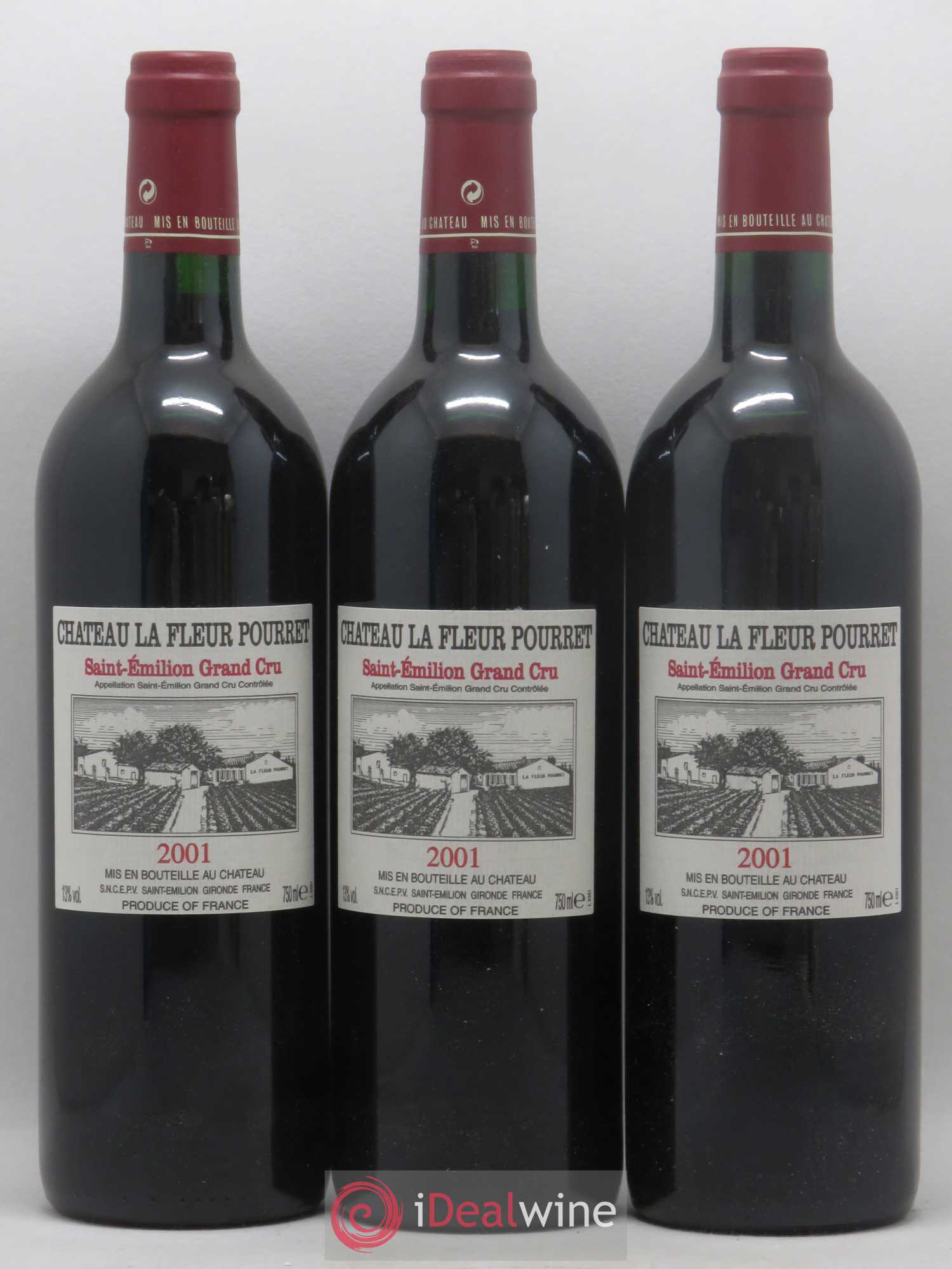 Saint-Émilion Grand Cru Château La Fleur Pourret 2001 - Lot de 6 bouteilles - 1