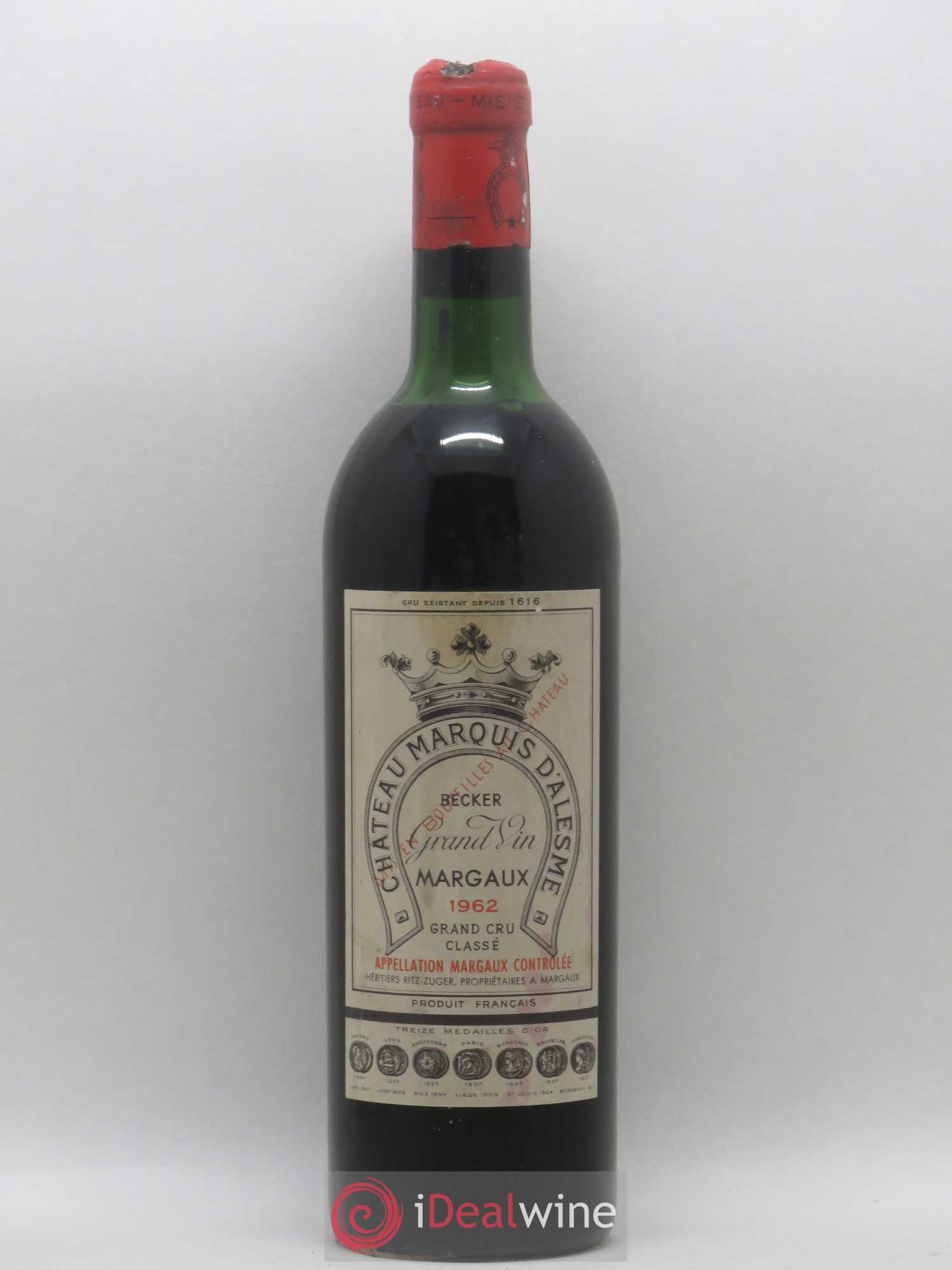 Château Marquis d'Alesme 1962 - Lot de 1 bouteille - 0