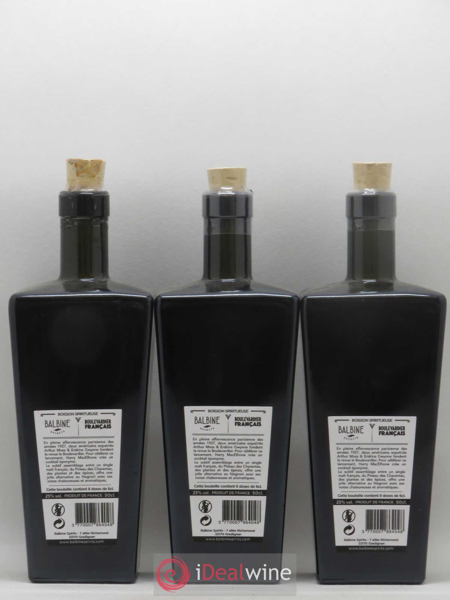Divers Pineau des Charentes Balbine Spirits Single Malt 50 CL - Posten von 3 Flaschen - 1