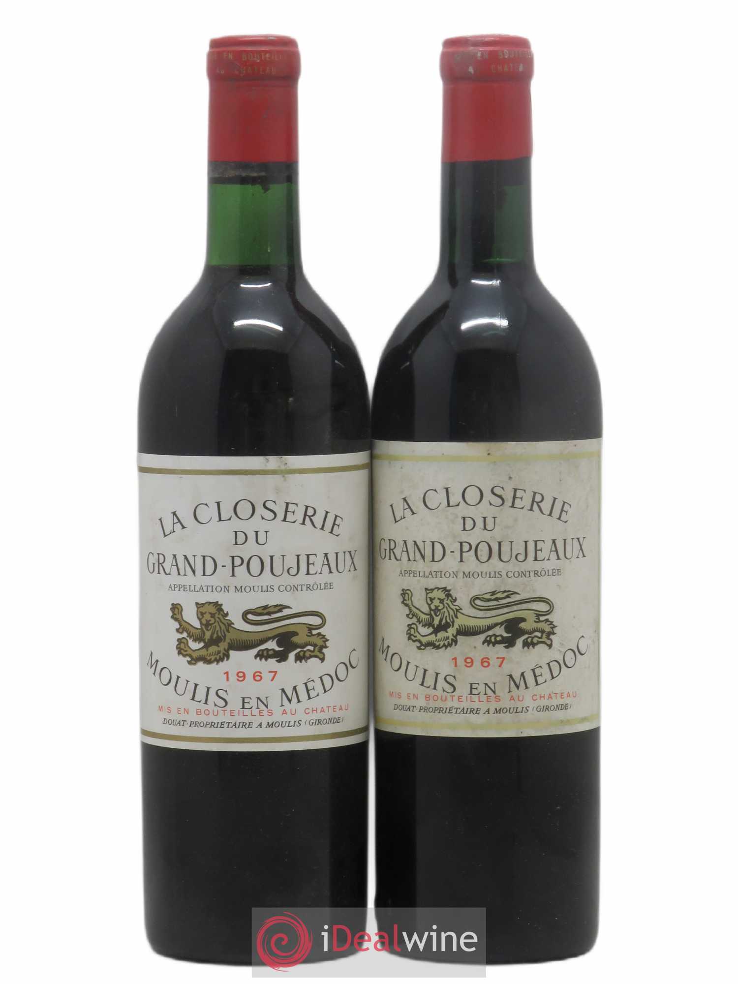 Moulis en Médoc Château La Closerie Grand Poujeaux (sans prix de réserve) 1967 - Posten von 2 Flaschen - 0