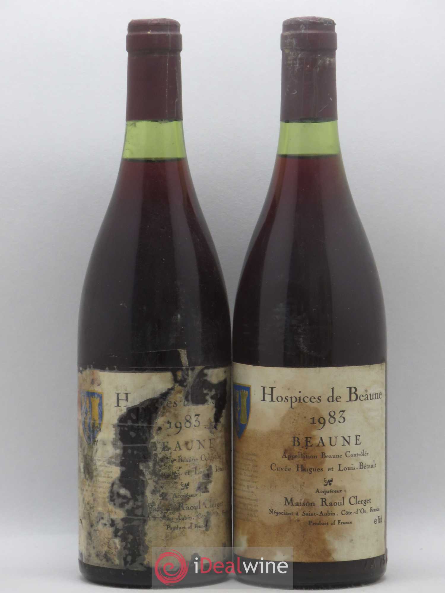 Beaune 1er Cru Cuvée Hugues et Louis Betault Hospices de Beaune Raoul Clerget 1983 - Posten von 2 Flaschen - 0