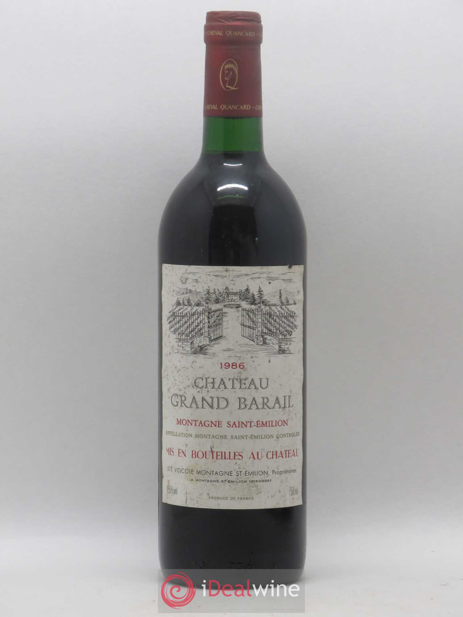 Montagne Saint-Émilion Château Grand Barrail 1986 - Posten von 1 Flasche - 0