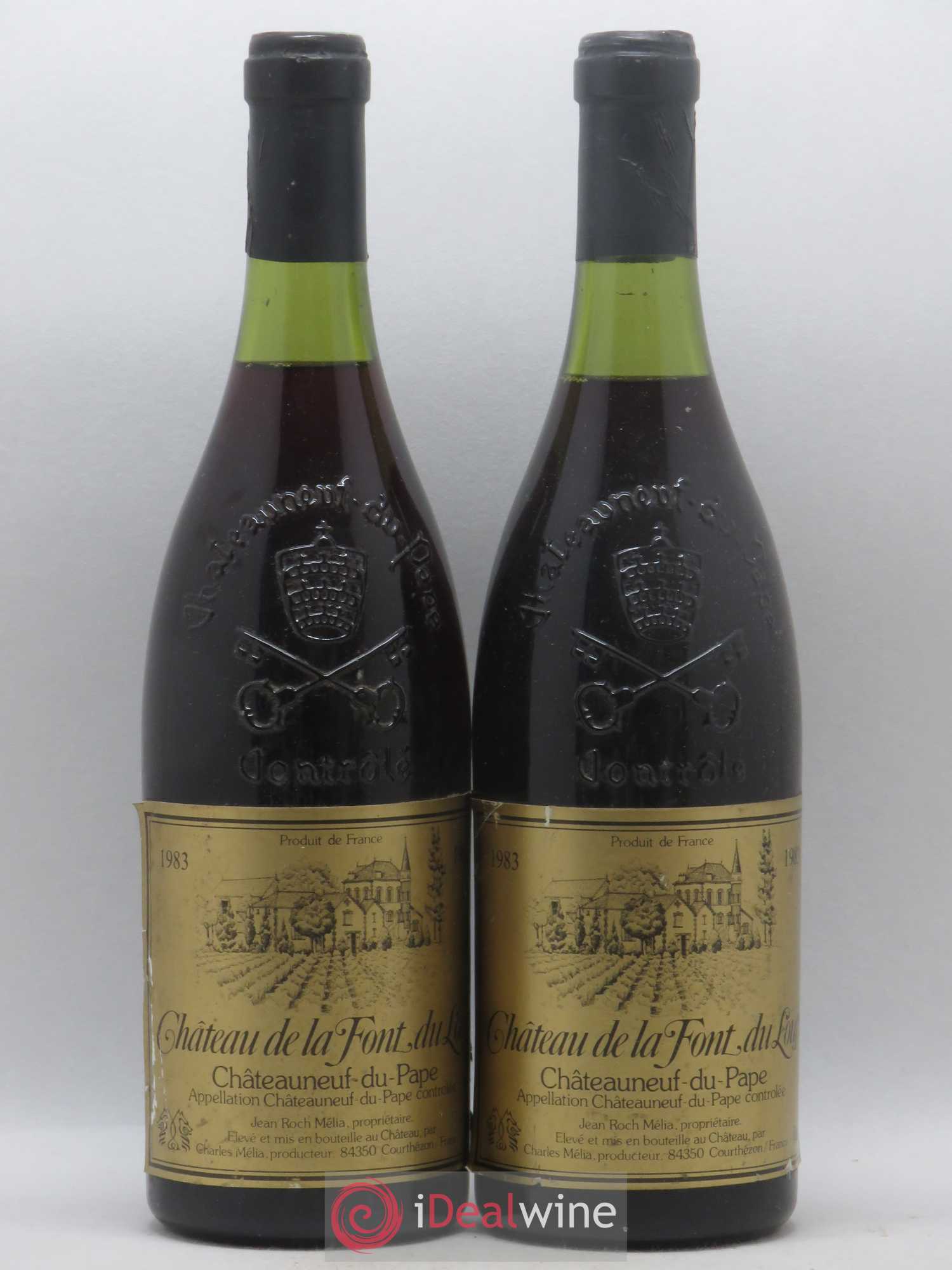 Châteauneuf-du-Pape Château de La Font du Loup 1983 - Posten von 2 Flaschen - 0