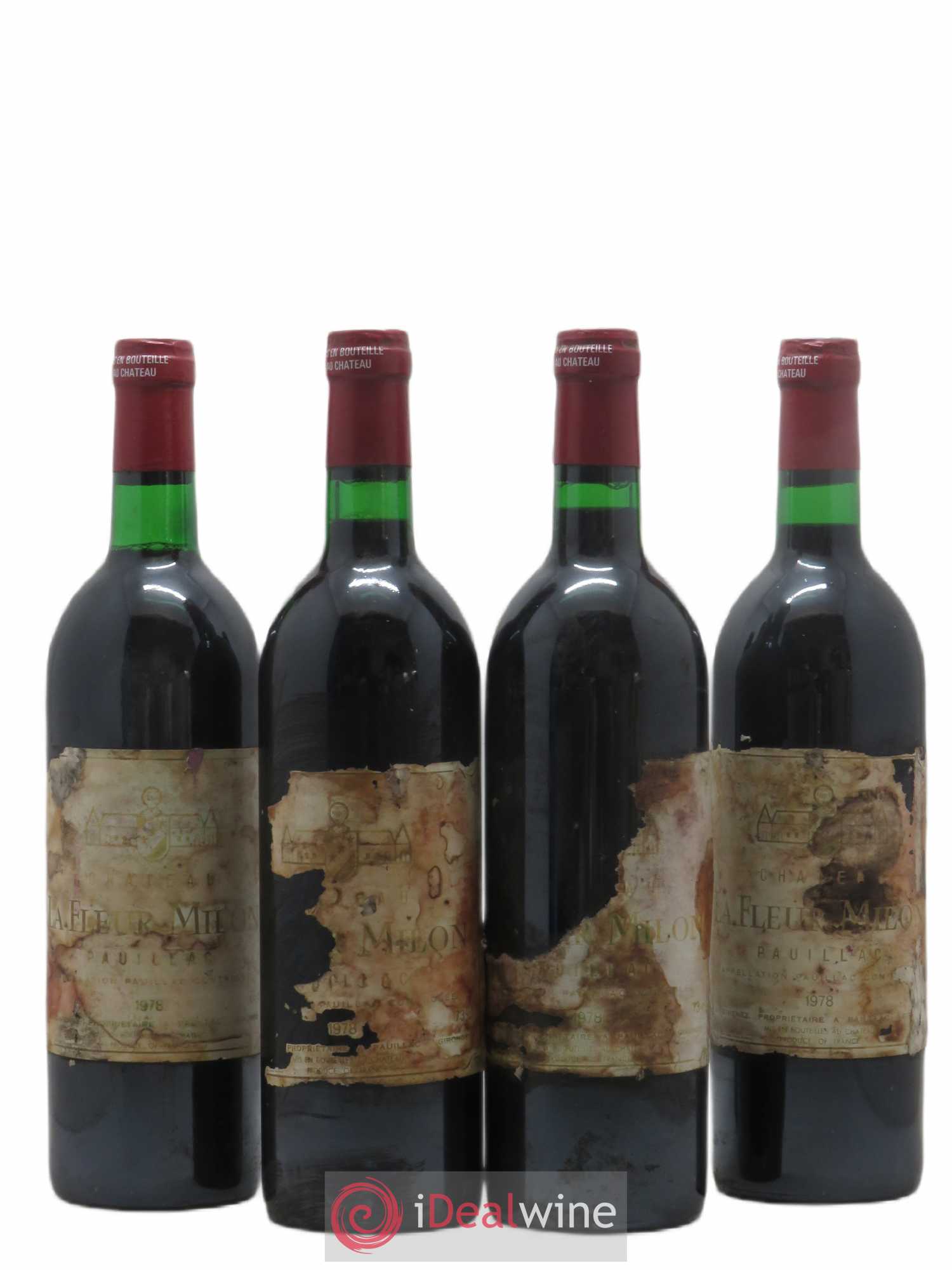 Château la Fleur Milon Cru Bourgeois (sans prix de réserve) 1978 - Lot de 4 bouteilles - 0