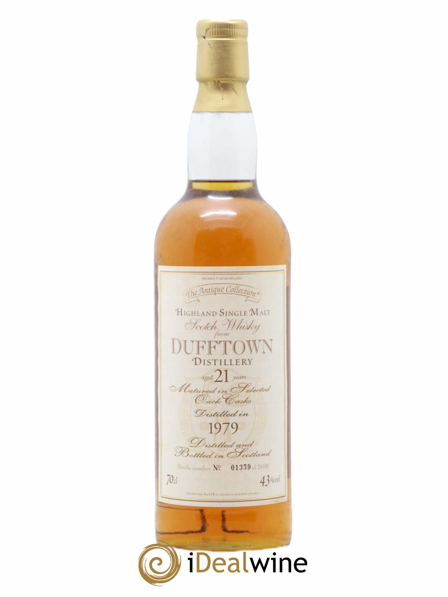 Whisky Edrington Single Malt 21 ans Dufftown (sans prix de réserve) 1979 - Posten von 1 Flasche - 1