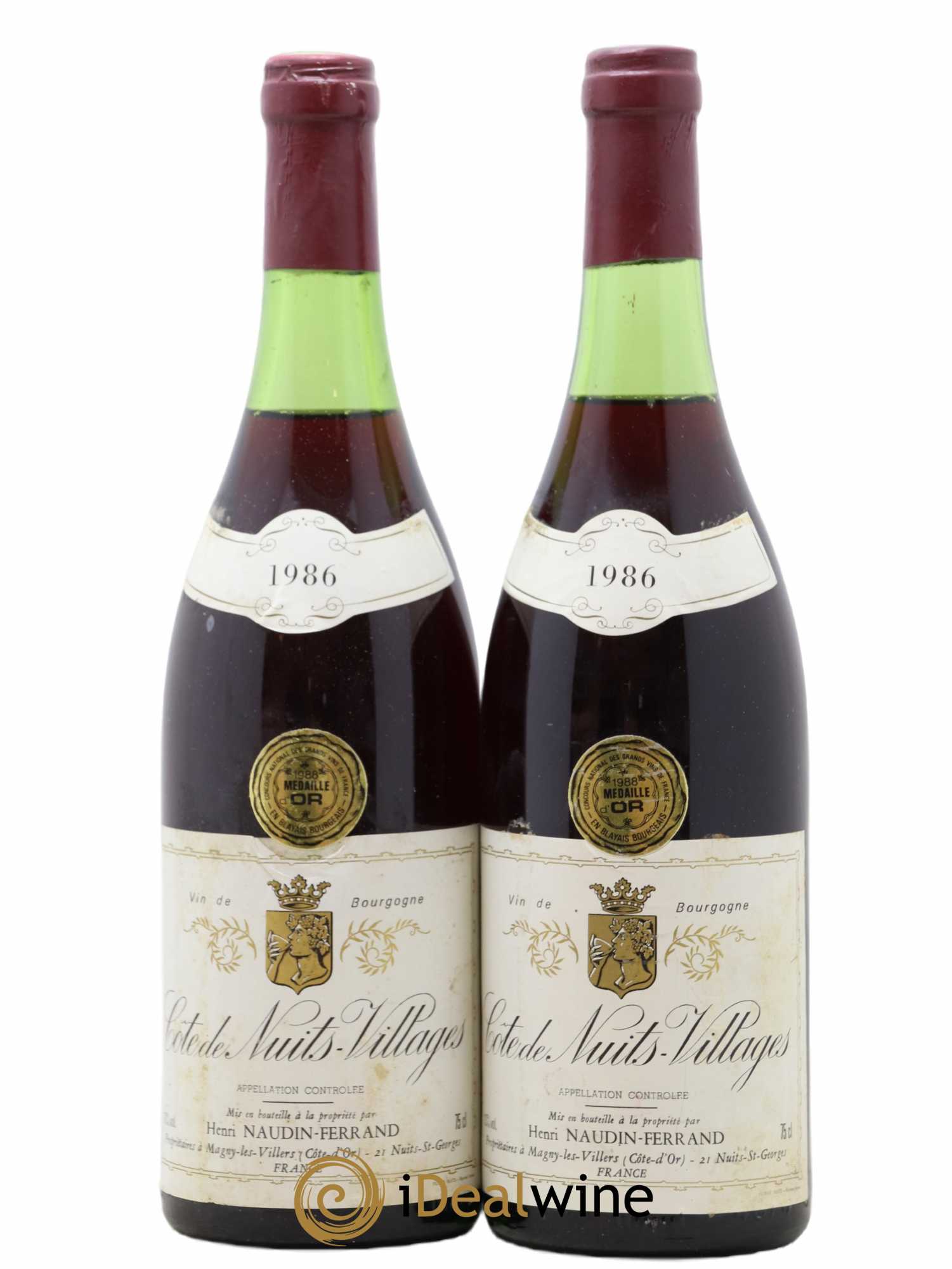 Côte de Nuits-Villages Naudin Ferrand 1986 - Lot de 2 bouteilles - 0