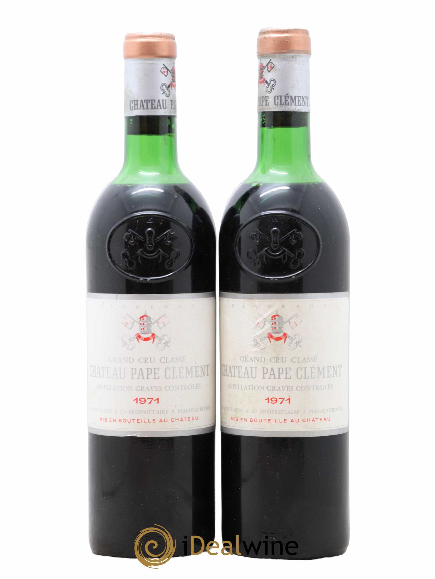 Château Pape Clément Cru Classé de Graves 1971 - Lot de 2 bouteilles - 0