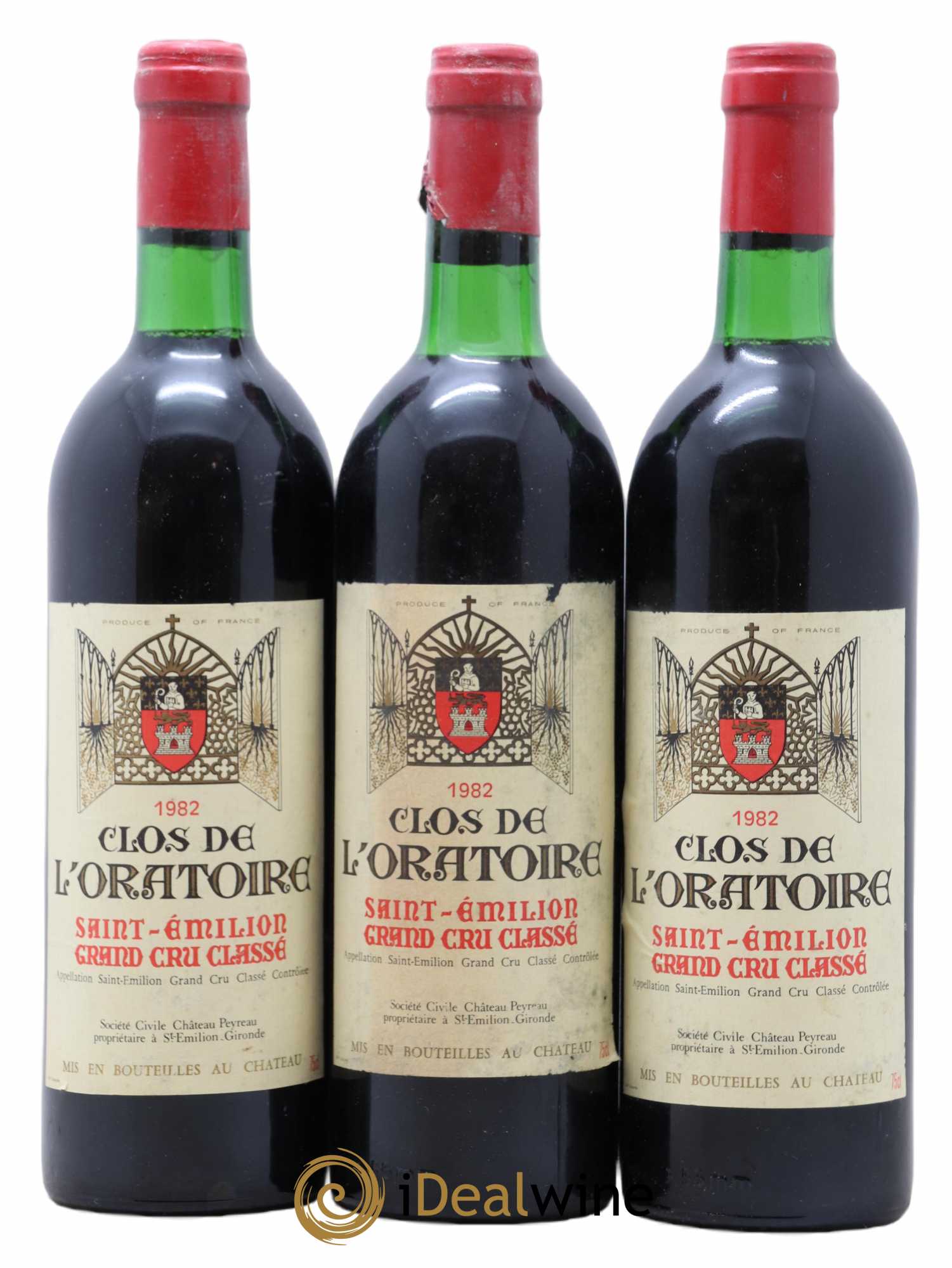 Clos de l'Oratoire Grand Cru Classé 1982 - Lot de 3 bouteilles - 0