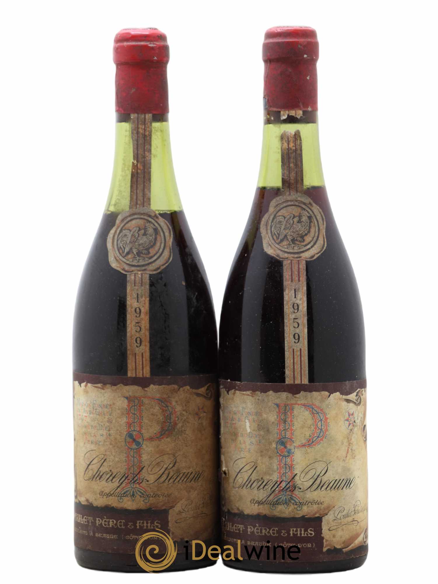 Chorey-lès-Beaune Poulet 1959 - Lot de 2 bouteilles - 0