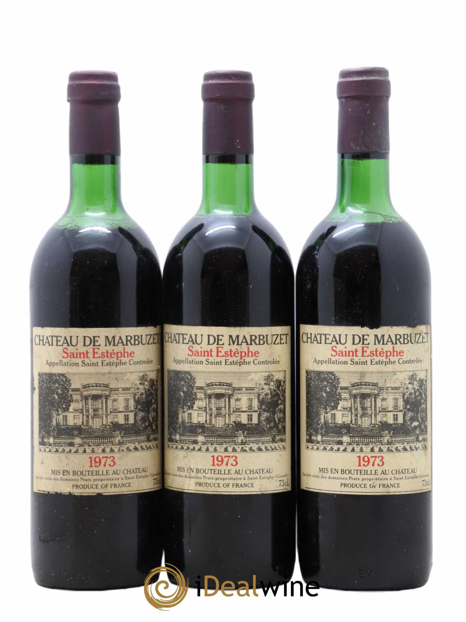 Château de Marbuzet Cru Bourgeois 1973 - Lot de 3 bouteilles - 0
