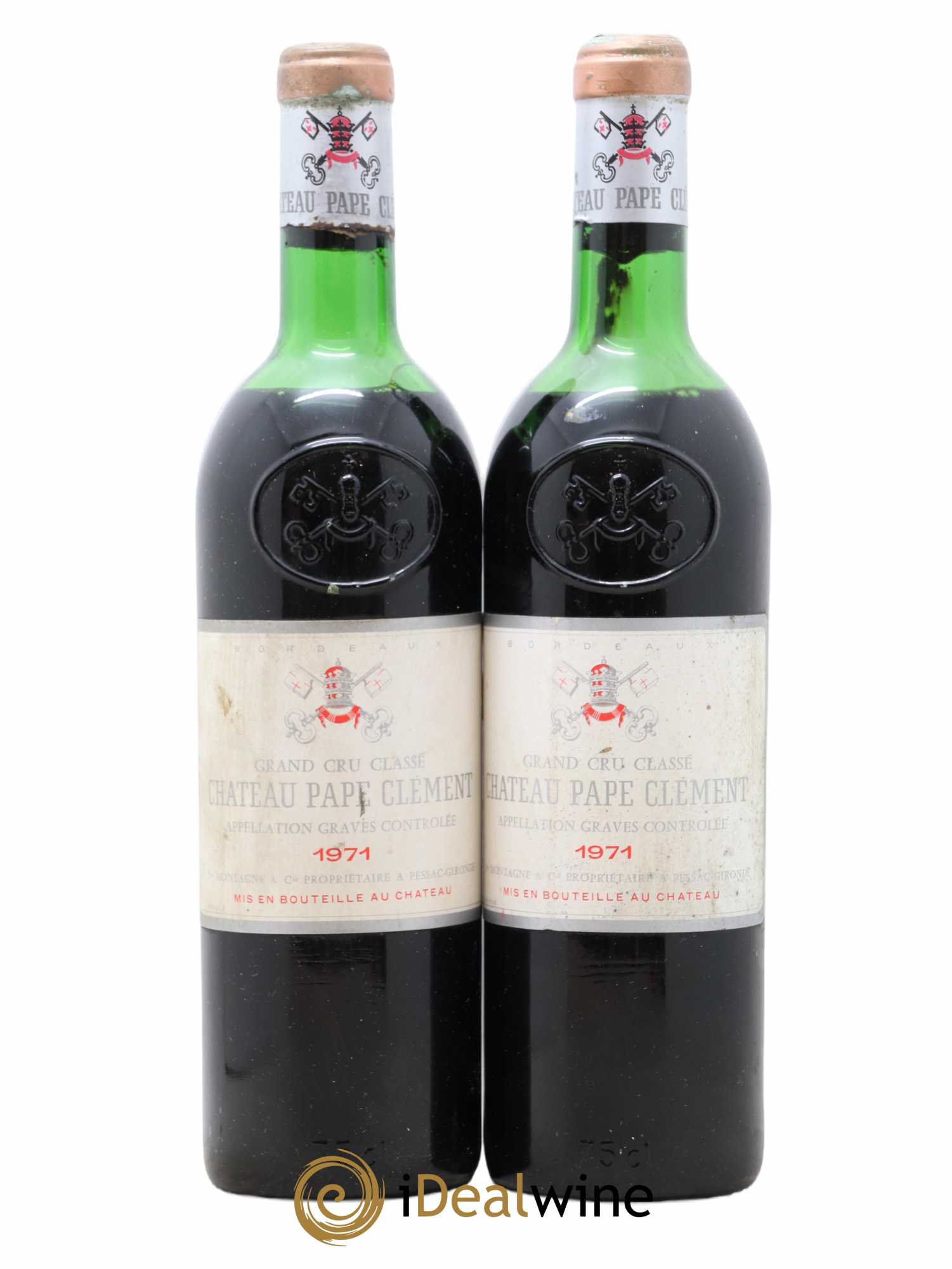 Château Pape Clément Cru Classé de Graves 1971 - Lot de 2 bouteilles - 0