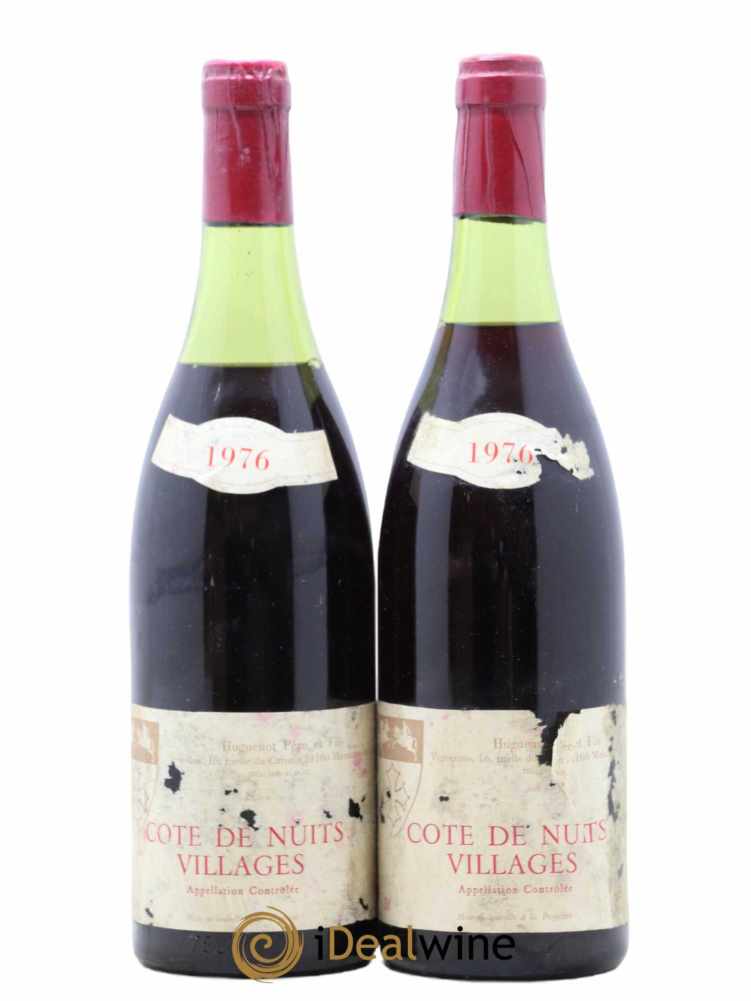 Bourgogne Côtes de Nuits Villages Huguenot 1976 - Lotto di 2 bottiglie - 0