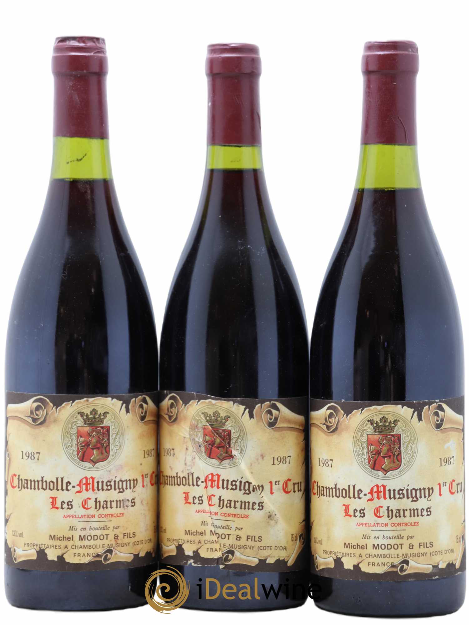 Chambolle-Musigny 1er Cru Les Charmes Michel Modot 1987 - Posten von 3 Flaschen - 0