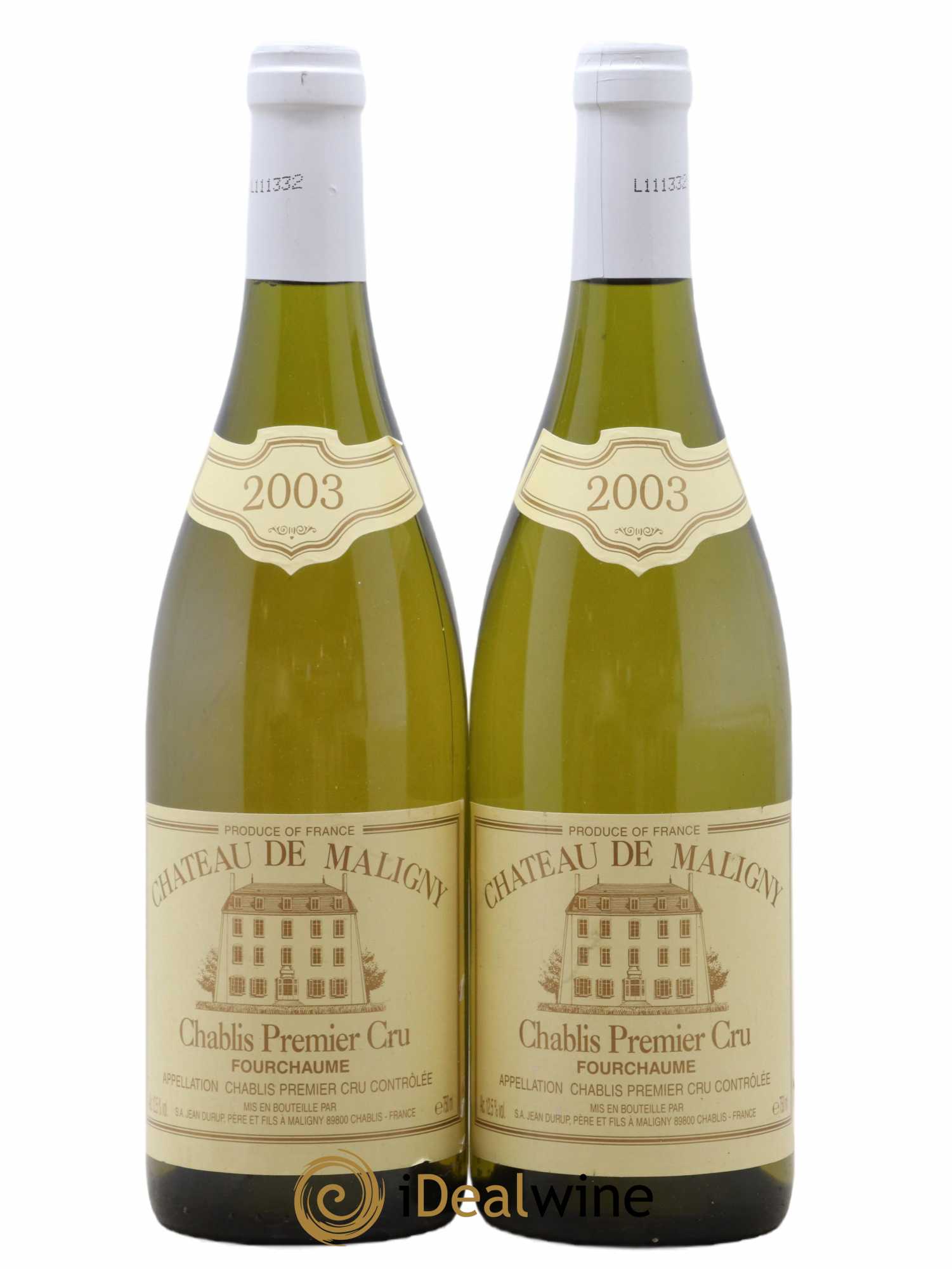 Chablis 1er Cru Fourchaume Chateau Maligny 2003 - Posten von 2 Flaschen - 0