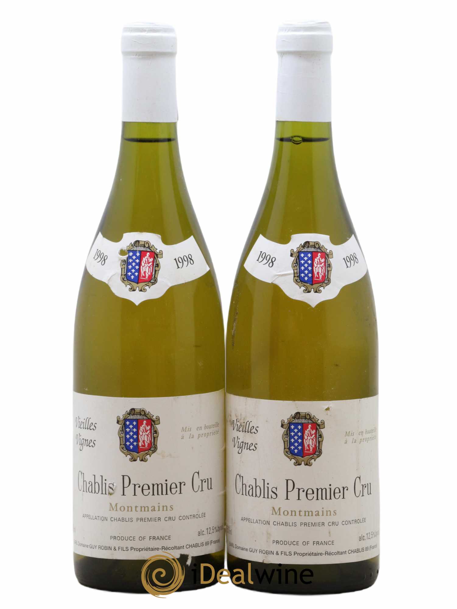 Chablis 1er Cru Montmains Guy Robin 1998 - Lot de 2 bouteilles - 0