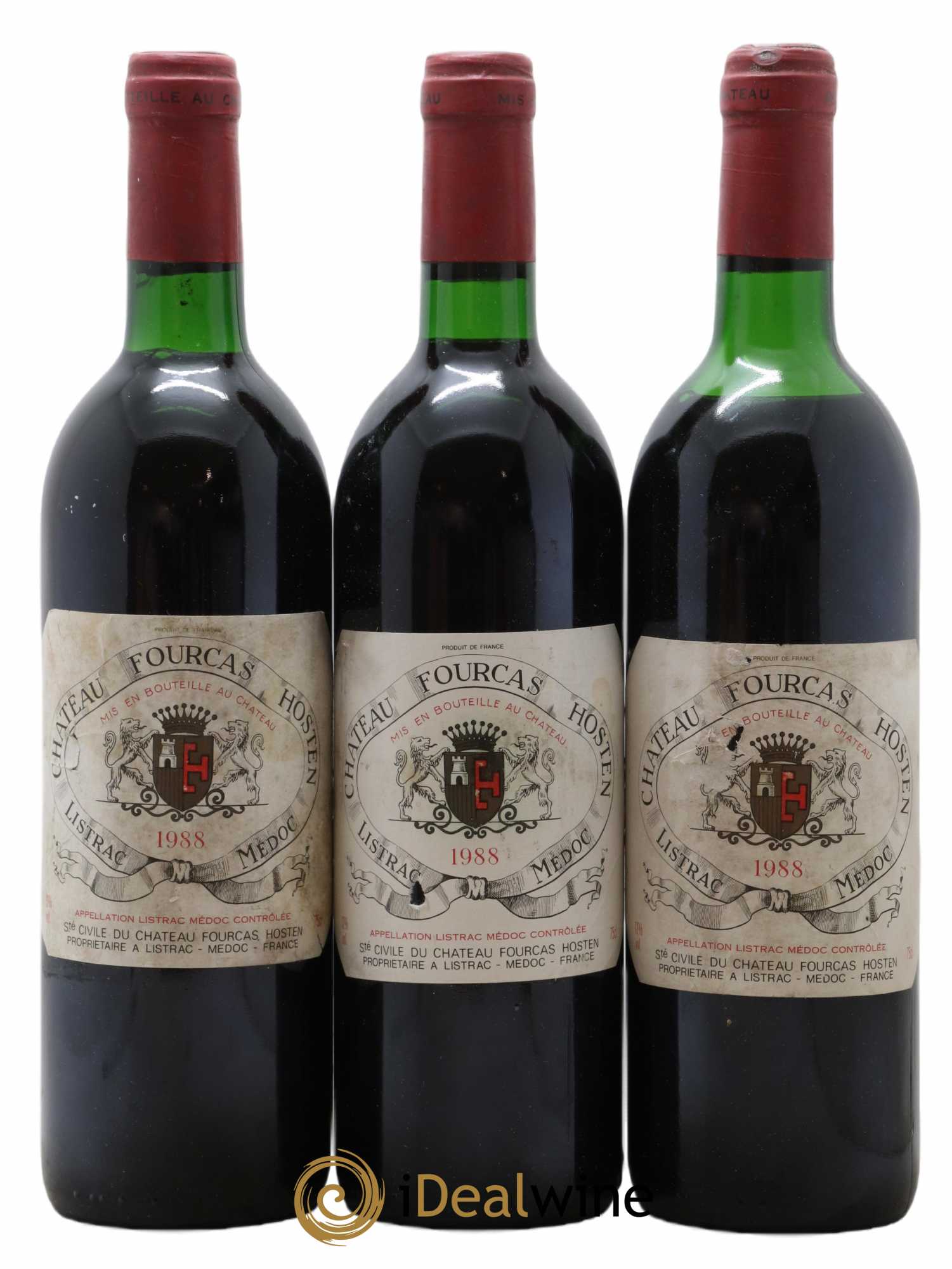 Château Fourcas Hosten Cru Bourgeois 1988 - Lot de 3 bouteilles - 0