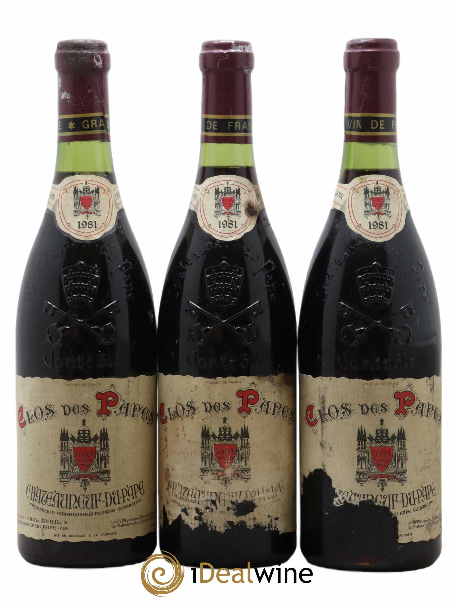 Châteauneuf-du-Pape Clos des Papes - Paul Avril 1981 - Lot de 3 bouteilles - 0