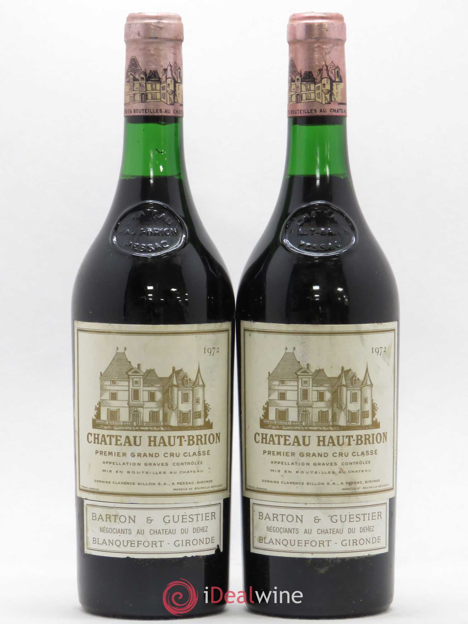 Château Haut Brion 1er Grand Cru Classé 1972 - Lot de 2 bouteilles - 0