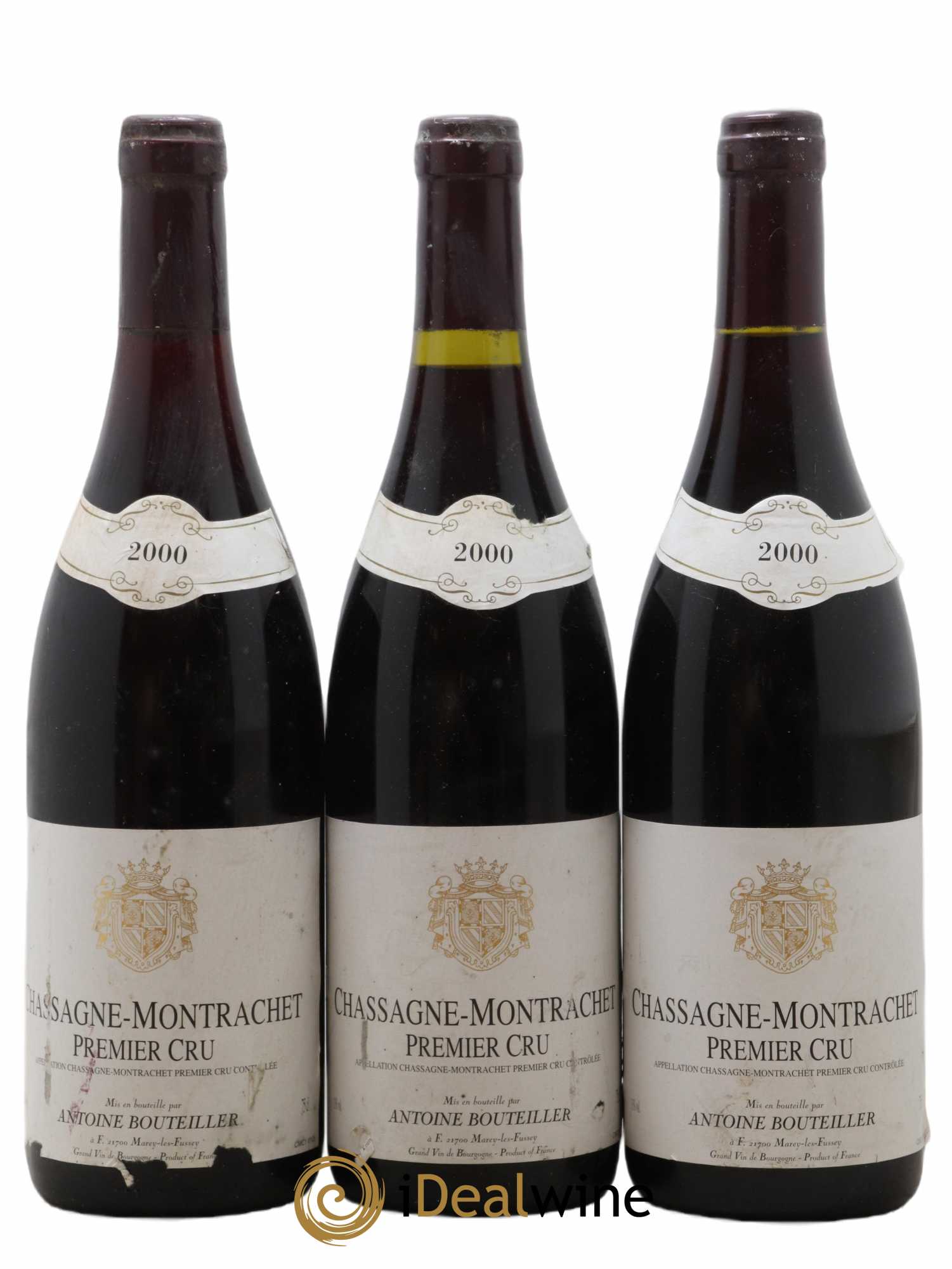 Chassagne-Montrachet 1er Cru Antoine Bouteiller 2000 - Lot de 3 bouteilles - 0
