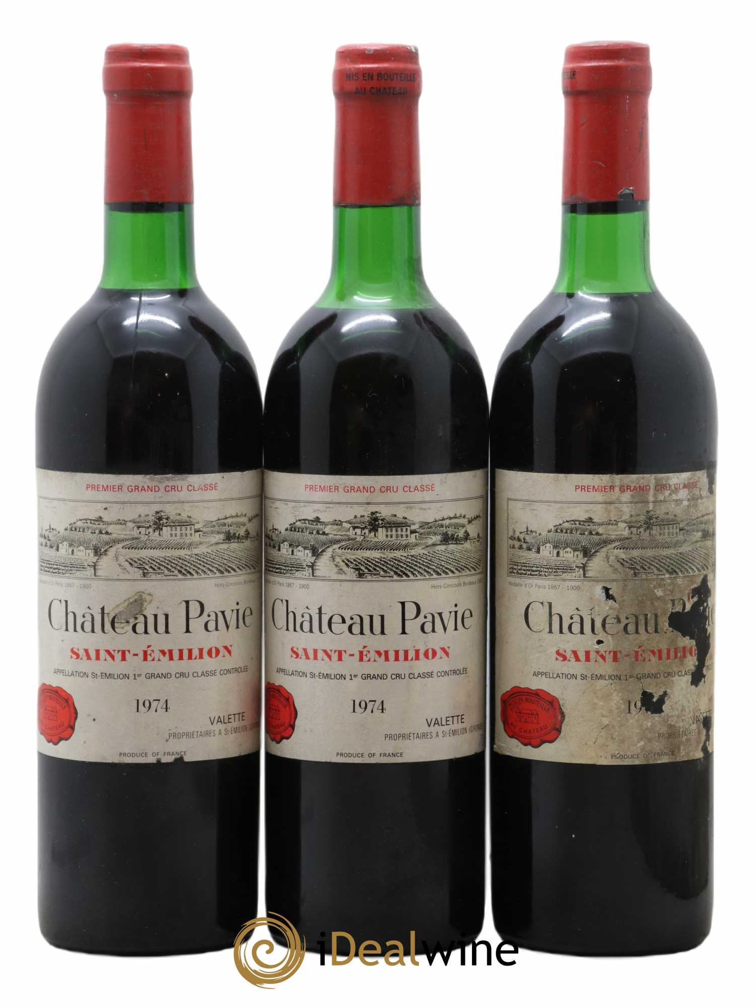 Château Pavie 1er Grand Cru Classé A 1974 - Lot de 3 bouteilles - 0