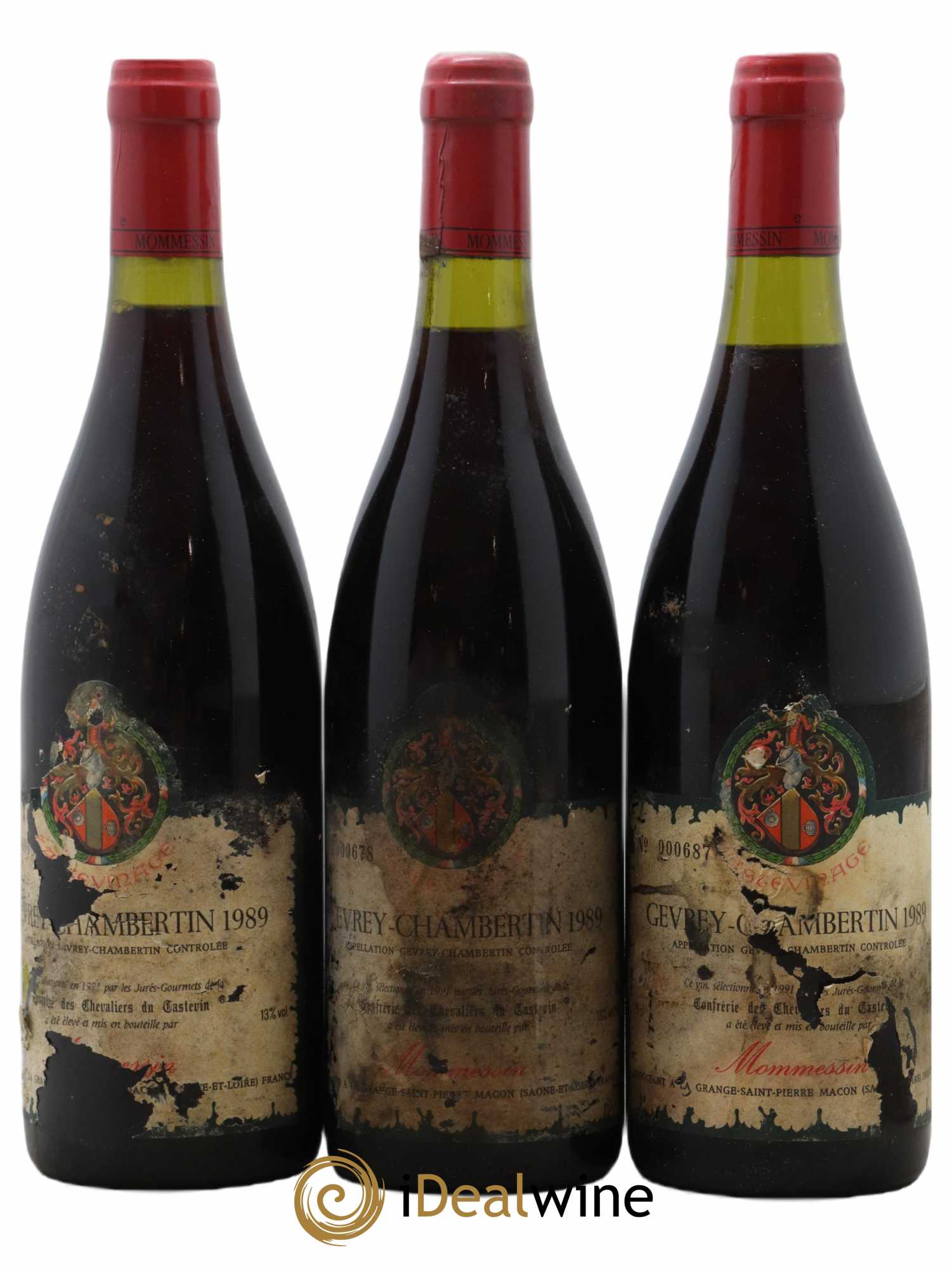 Gevrey-Chambertin Mommessin Chevalier Du Tastevin 1989 - Lot de 3 bouteilles - 0