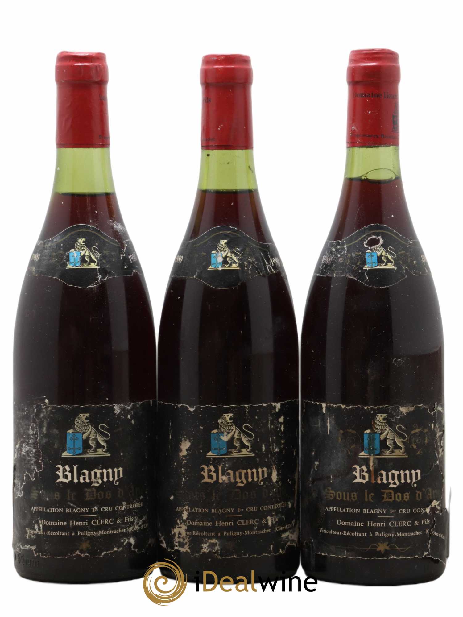 Blagny 1er Cru Sous le Dos de l'Ane Henri clerc 1980 - Lot de 3 bouteilles - 0