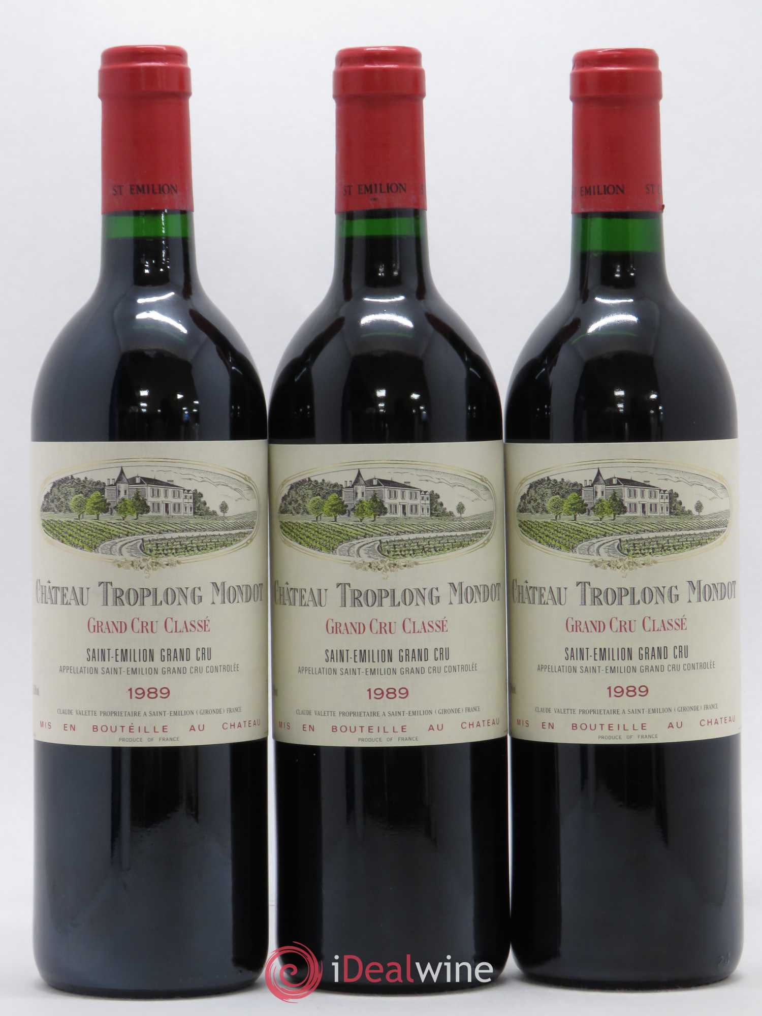 Château Troplong Mondot 1er Grand Cru Classé B 1989 - Lot de 3 bouteilles - 0