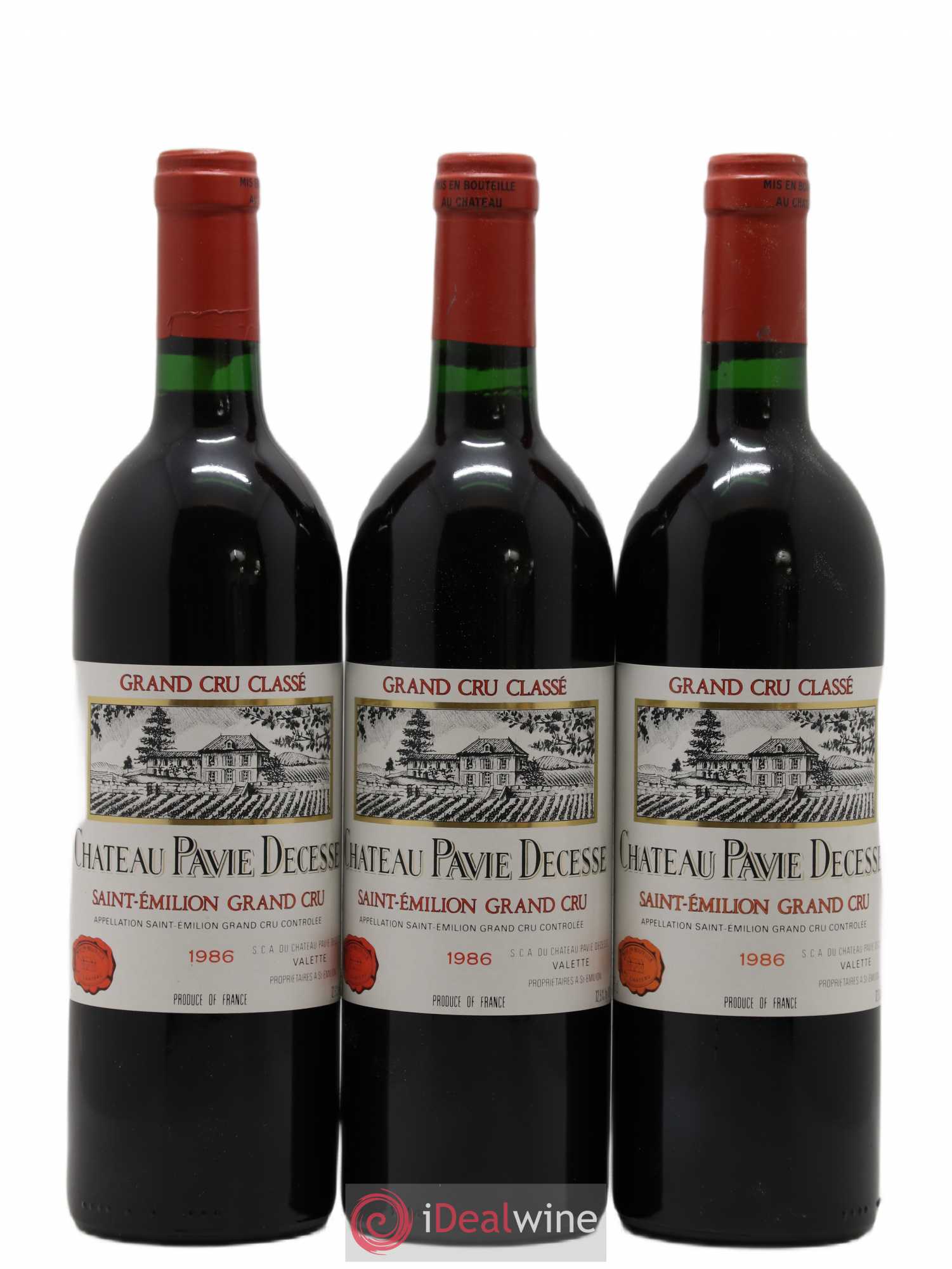 Château Pavie Decesse Grand Cru Classé 1986 - Lot de 3 bouteilles - 0