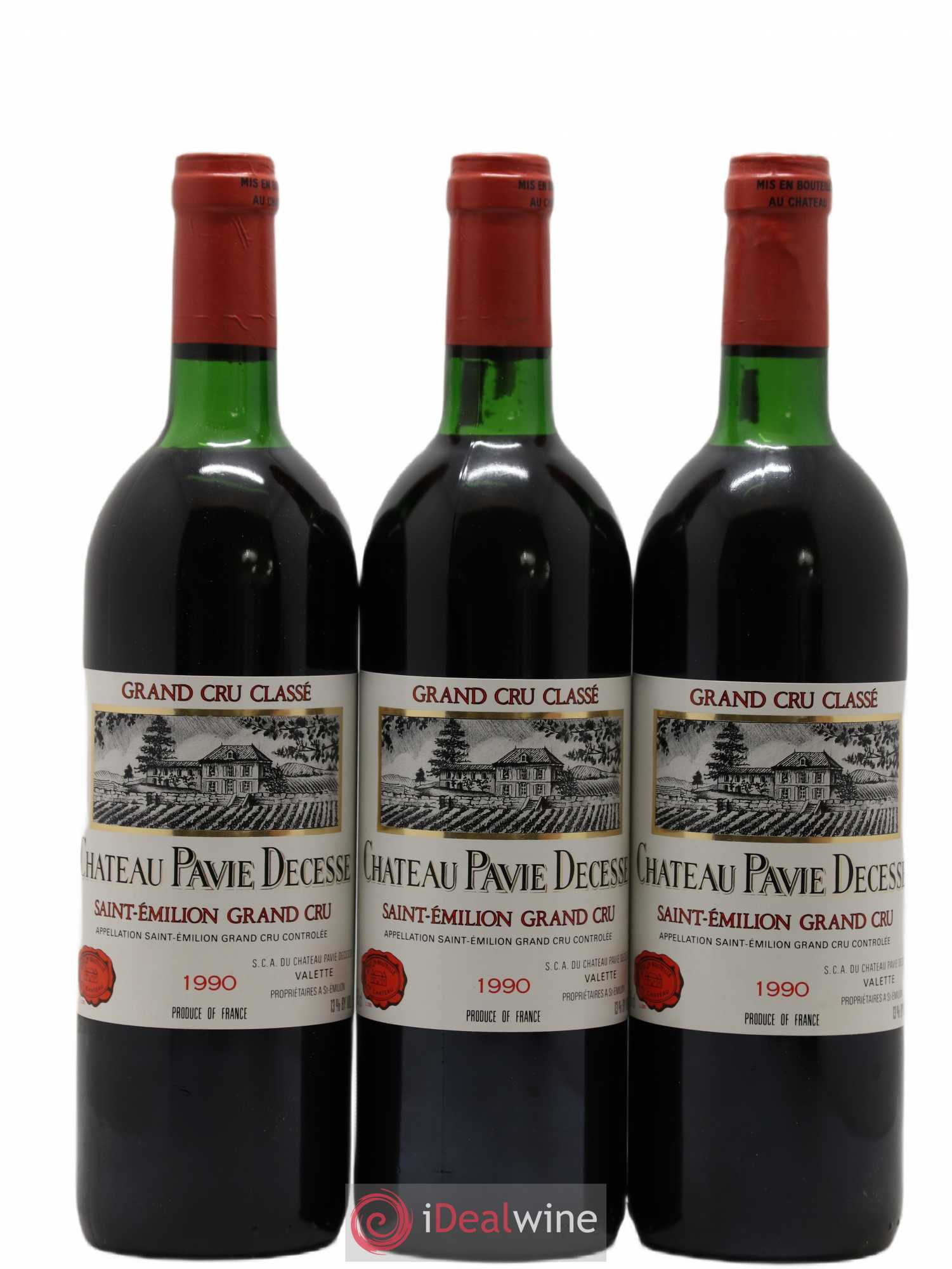 Château Pavie Decesse Grand Cru Classé 1990 - Lot de 3 bouteilles - 0