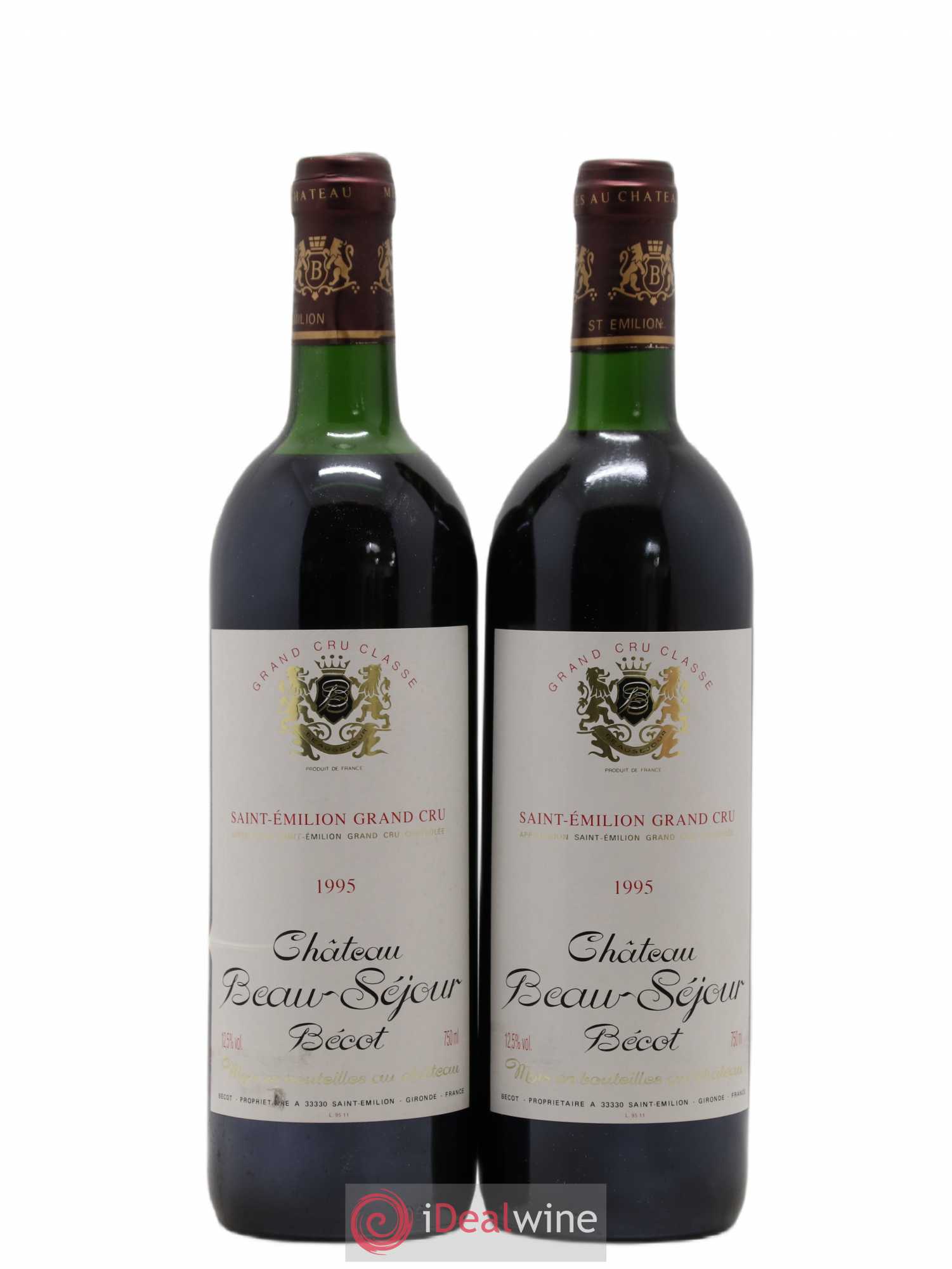 Château Beau-Séjour Bécot 1er Grand Cru Classé B 1995 - Lot de 2 bouteilles - 0