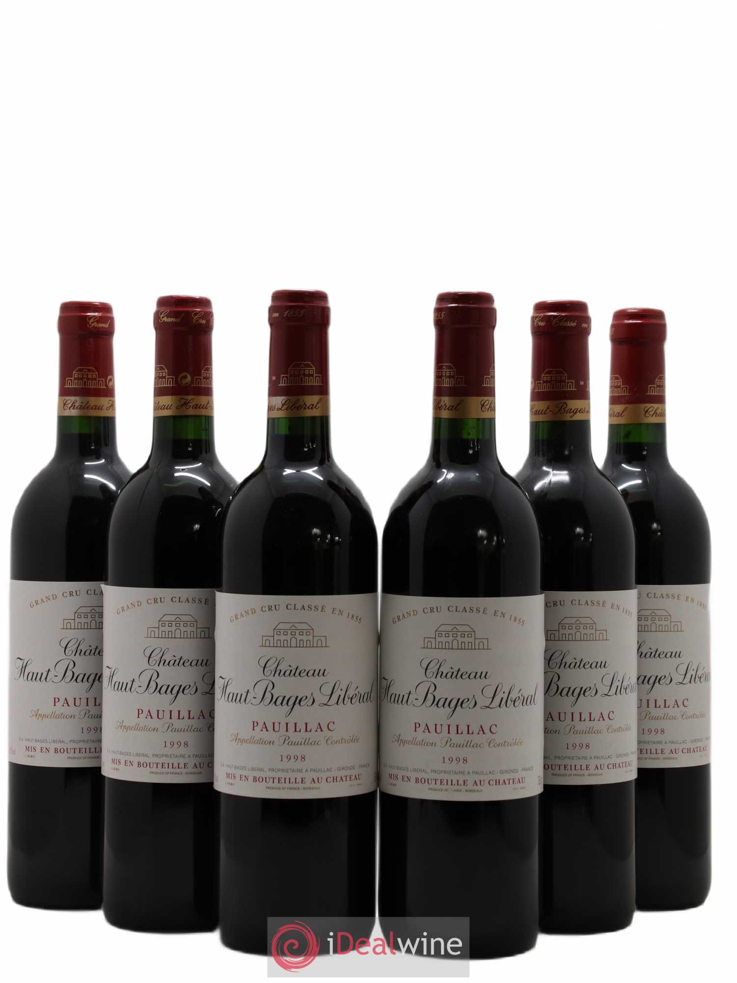 Château Haut Bages Libéral 5ème Grand Cru Classé 1998 - Lot de 6 bouteilles - 0