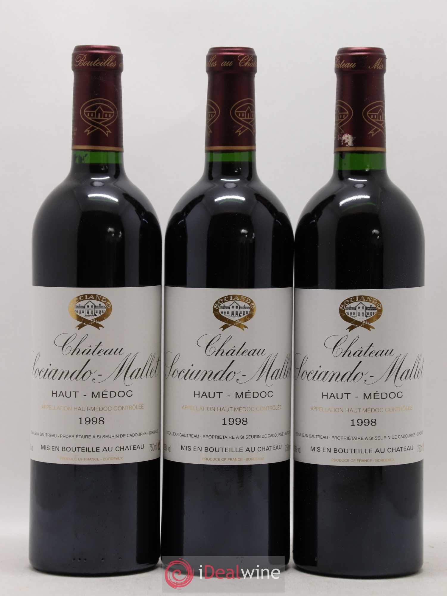 Château Sociando Mallet 1998 - Lot de 6 bouteilles - 2