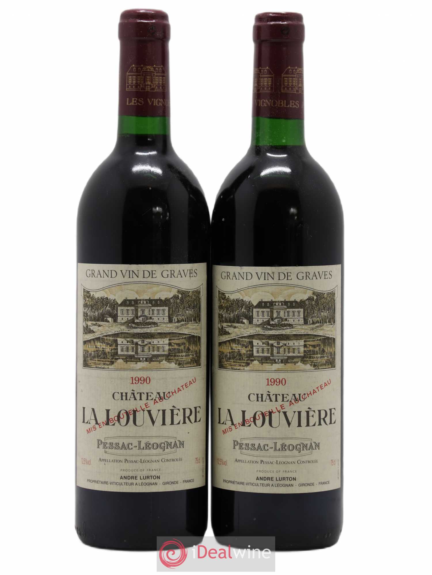 Château la Louvière 1990 - Lot de 2 bouteilles - 0