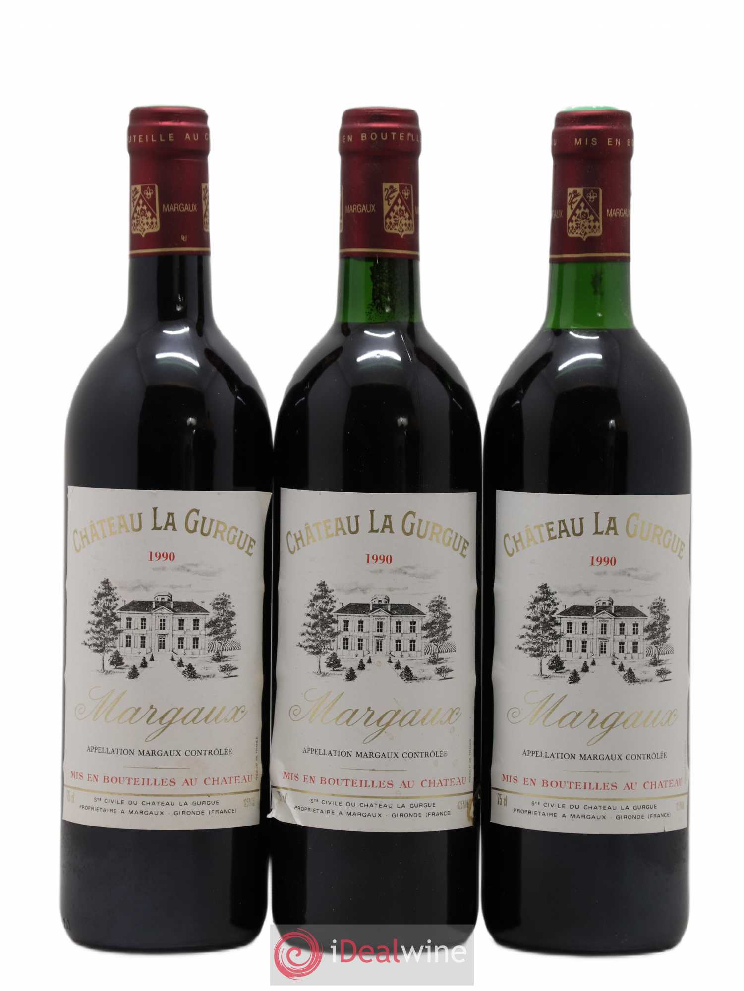 Château la Gurgue Cru Bourgeois 1990 - Lot de 3 bouteilles - 0